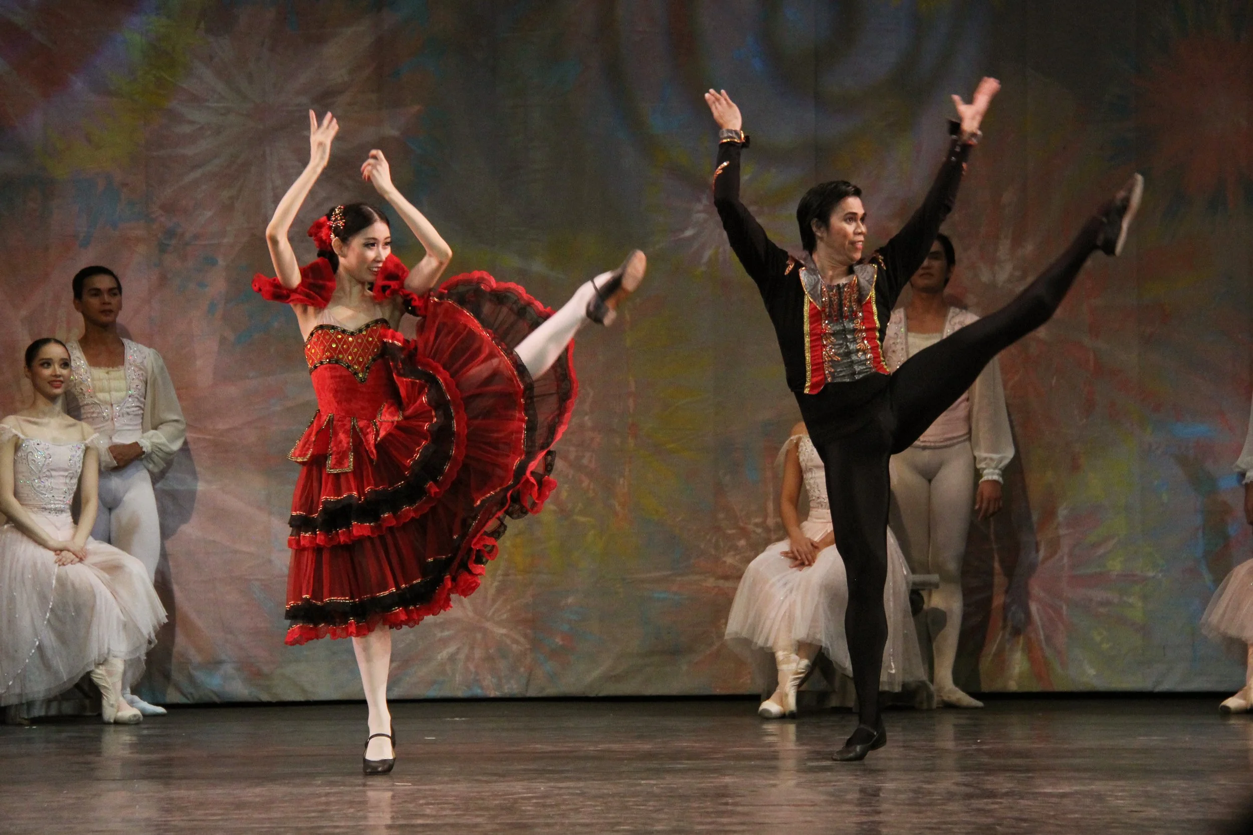    Violet Hong and Francis Cascaño strut and twirl, leap and kick with abandon, in the Spanish Dance. They symbolize chocolate, with Spain reputed as being the first European country to have tasted it, their steps similarly pure and rich.   