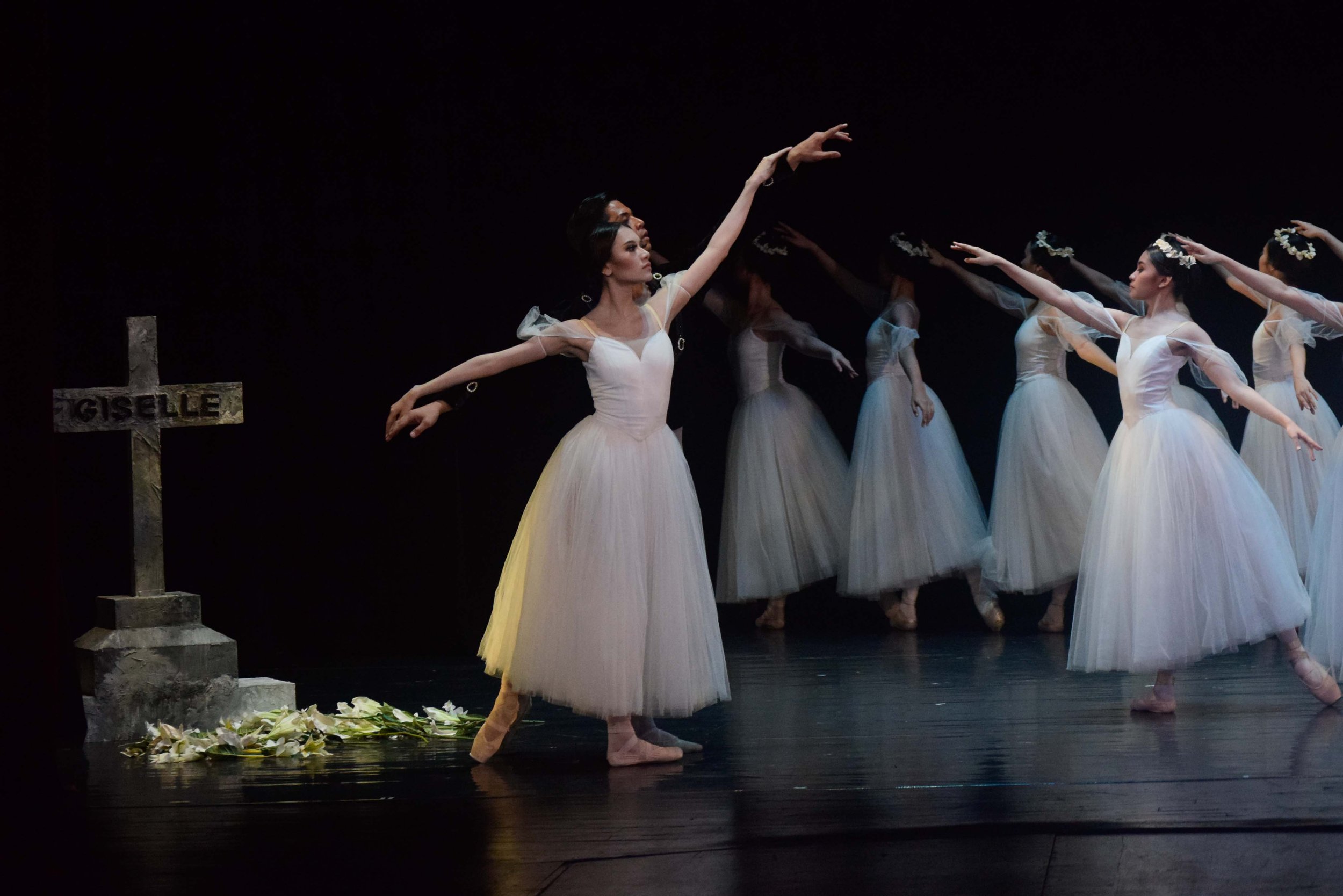    Betrayed by Albrecht (Mark Sumaylo), Giselle (Abigail Oliveiro) dies heartbroken in  Giselle  (2019), joining other jilted women to become spirits known as the wilis in wispy white dresses. Despite his disloyalty, Giselle seeks to protect Albrecht