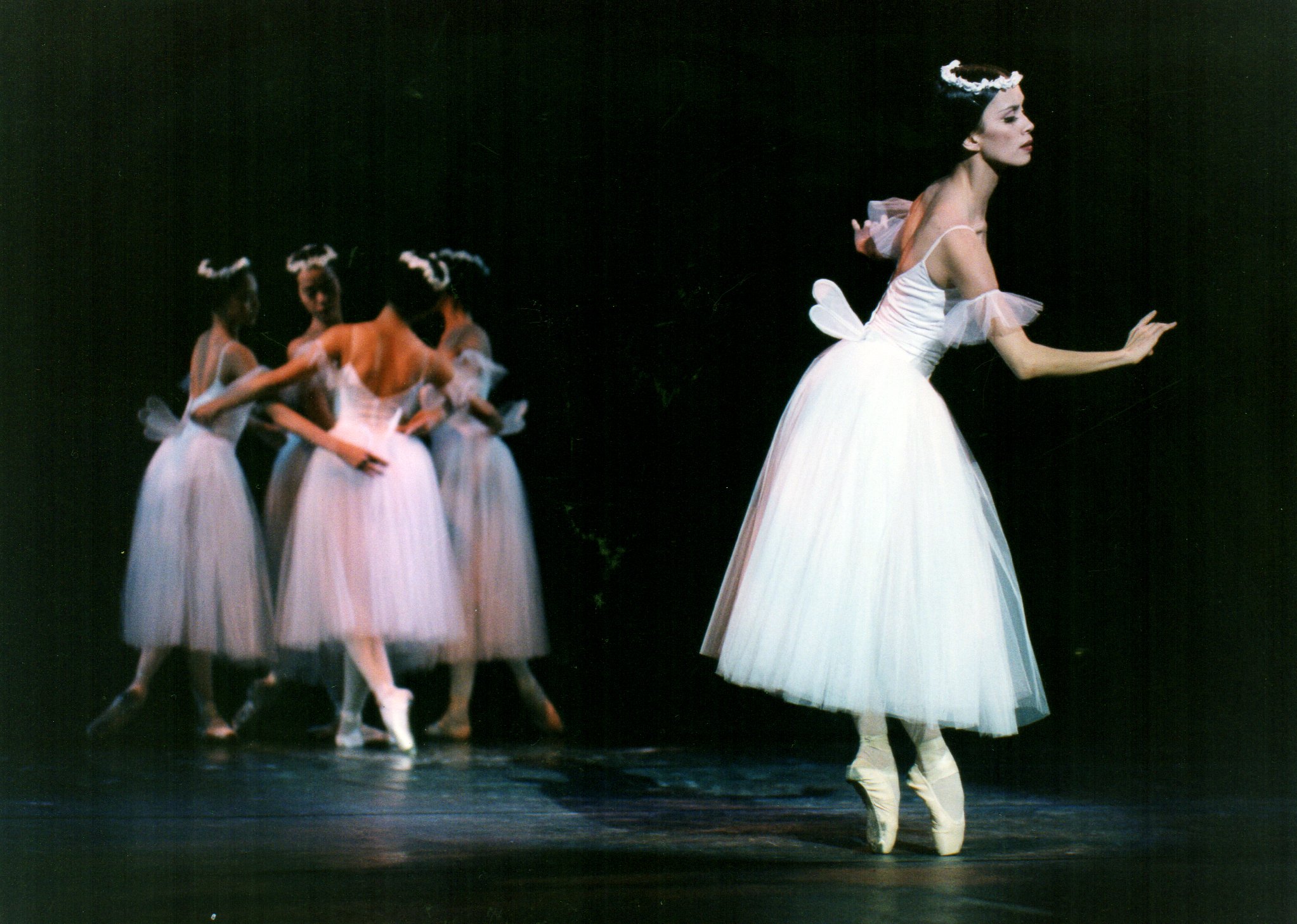    Melanie Motus exudes otherworldly lightness and grace as one of the fairy-like beings in  Les Sylphides  (2000). The Michael Fokine classic is called a “white ballet” – understandably so, because of what the mostly female cast is swathed in. Photo