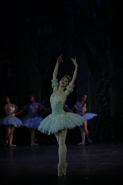    In the dream sequence of  Don Quixote  (2012), the Queen of the Dryads (Dawna Reign Mangahas) is ethereal in a seafoam green frock with accents that glitter upon catching the light. Photo by Jojo Mamangun   