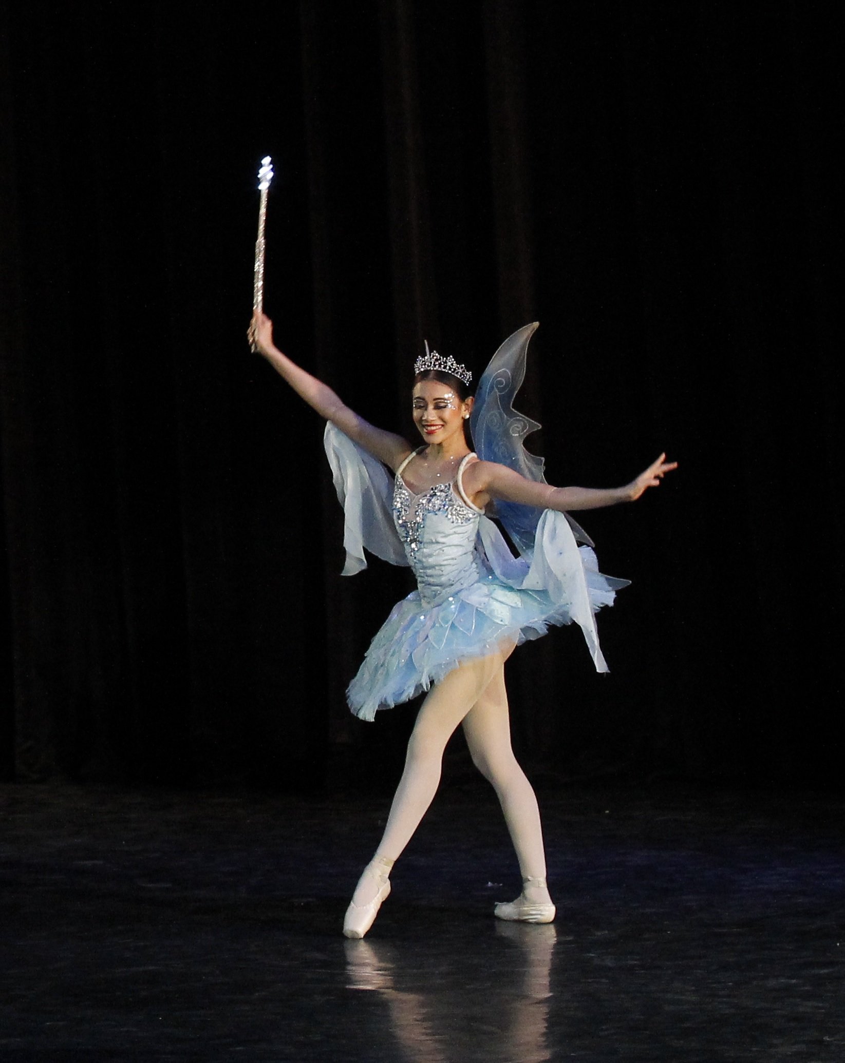    With the wave of her magic wand, the Blue Fairy (Abigail Oliveiro) pirouettes in her powder blue tutu and makes wishes come true in Osias Barroso Jr.’s  Pinocchio  (2015). Photo by Ocs Alvarez   