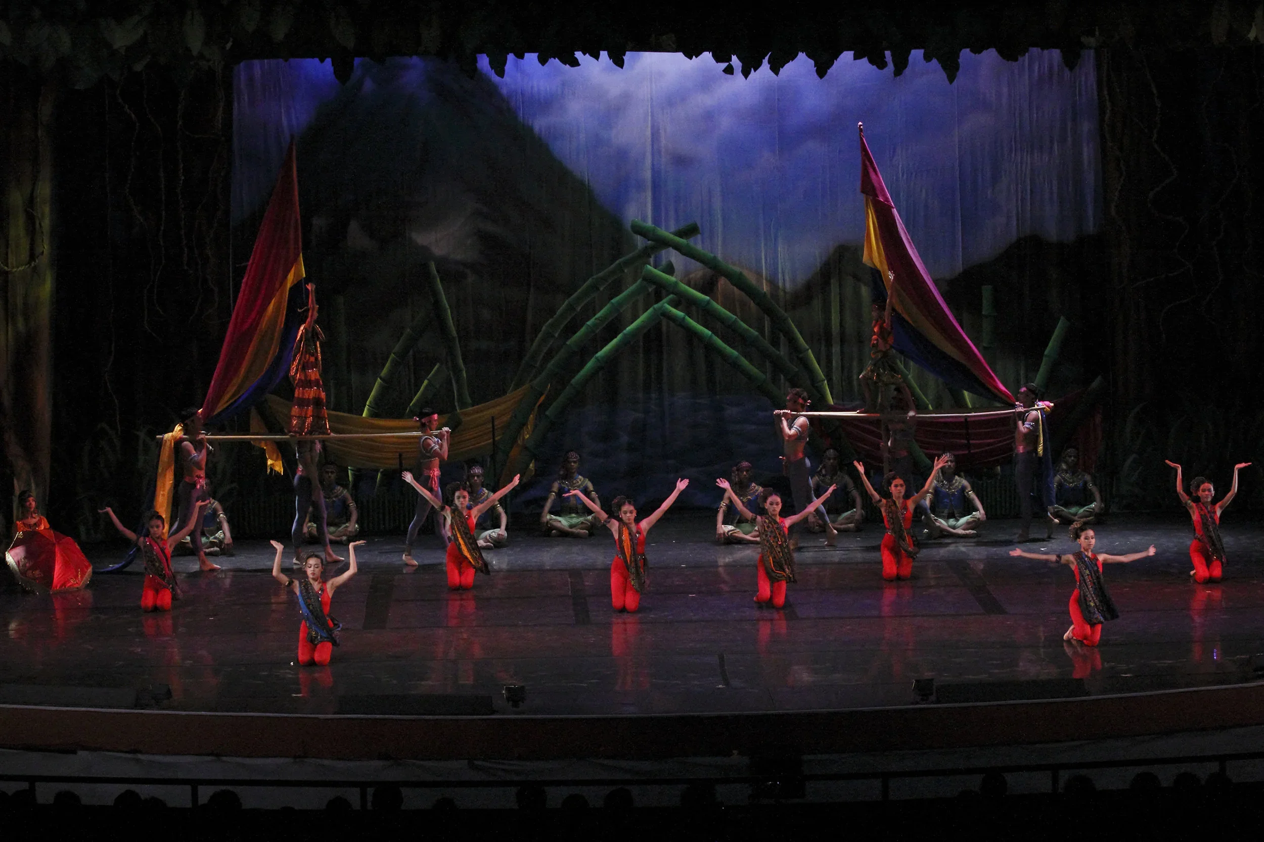    The  malong -clad female corps gives the ballet a distinctively ethnic feel.   