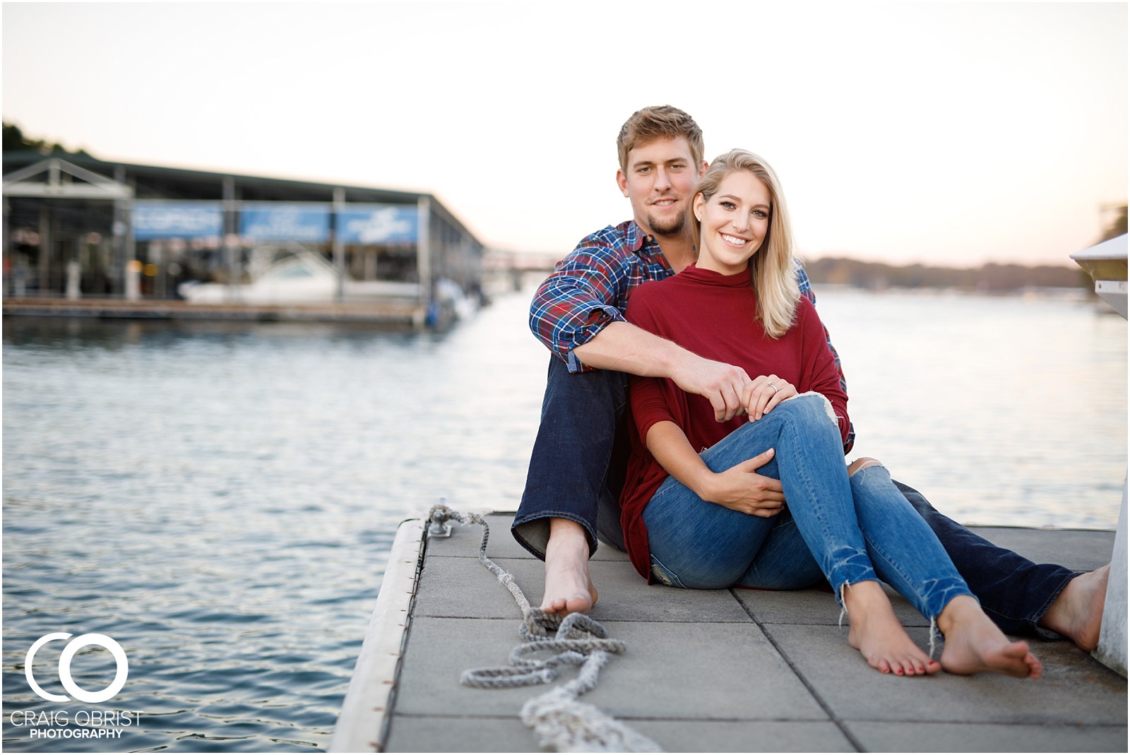 Lake Lanier Chevelle Atlanta Falcons Engagement Portraits_0030.jpg