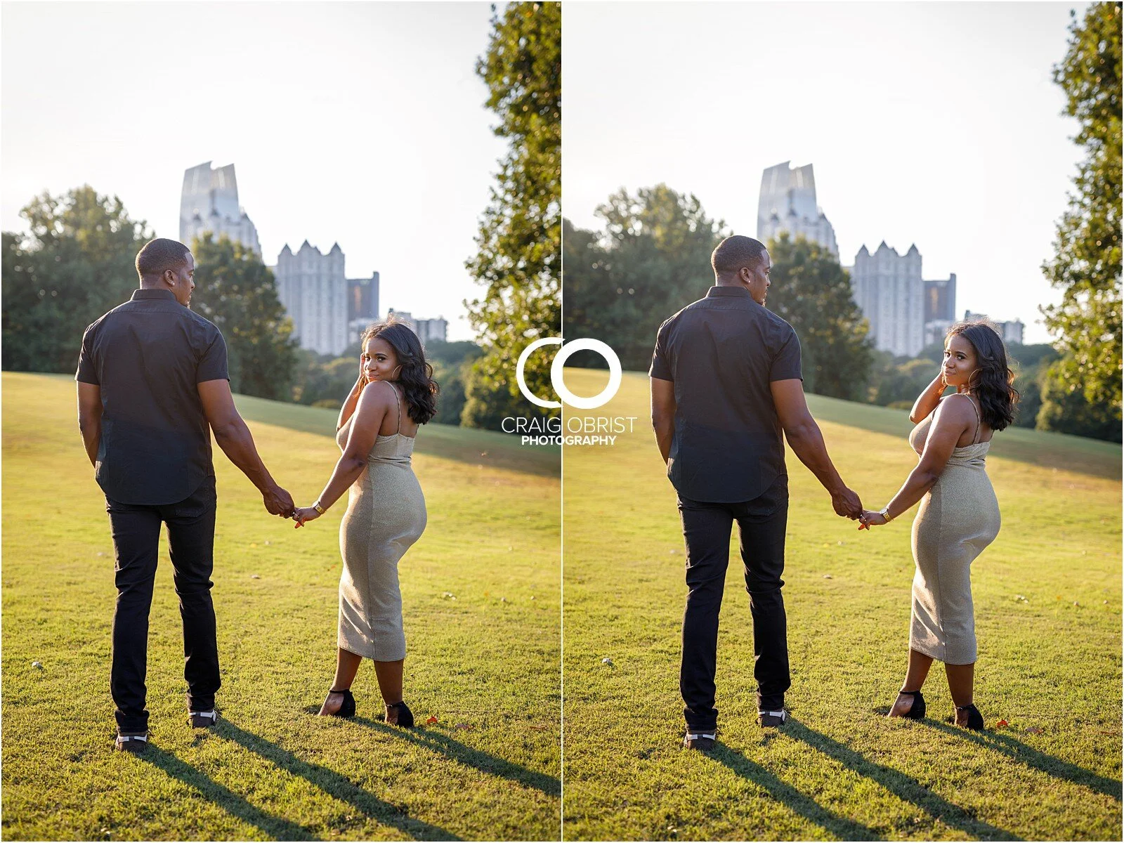 Piedmont Park Merecedes Benz Stadium Atlanta Skyline Enagagement Portraits_0013.jpg