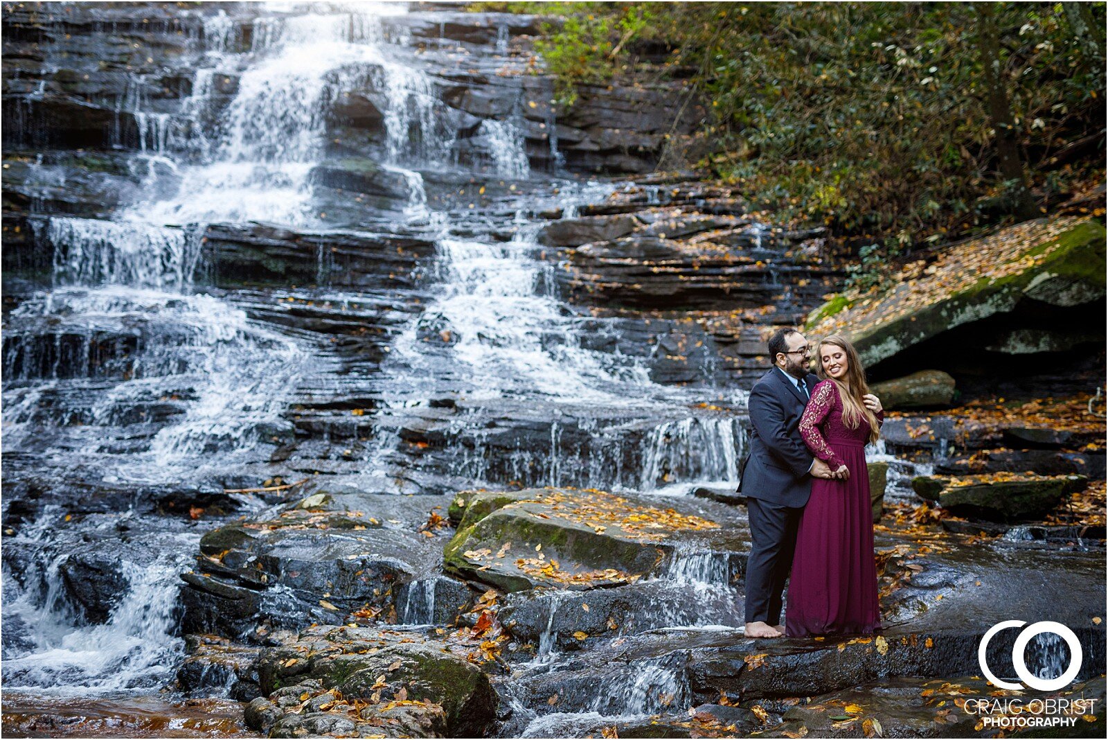 Waterfall North Georgia Engagement Portraits Wedding_0025.jpg