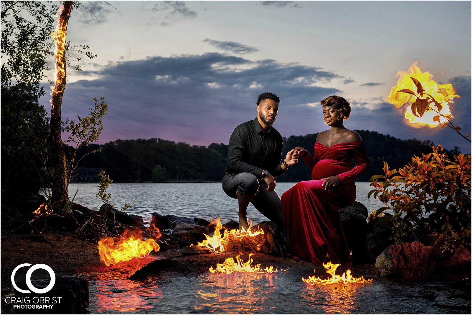 Lake Lanier Water Fire Maternity Portraits Georgia_0023.jpg