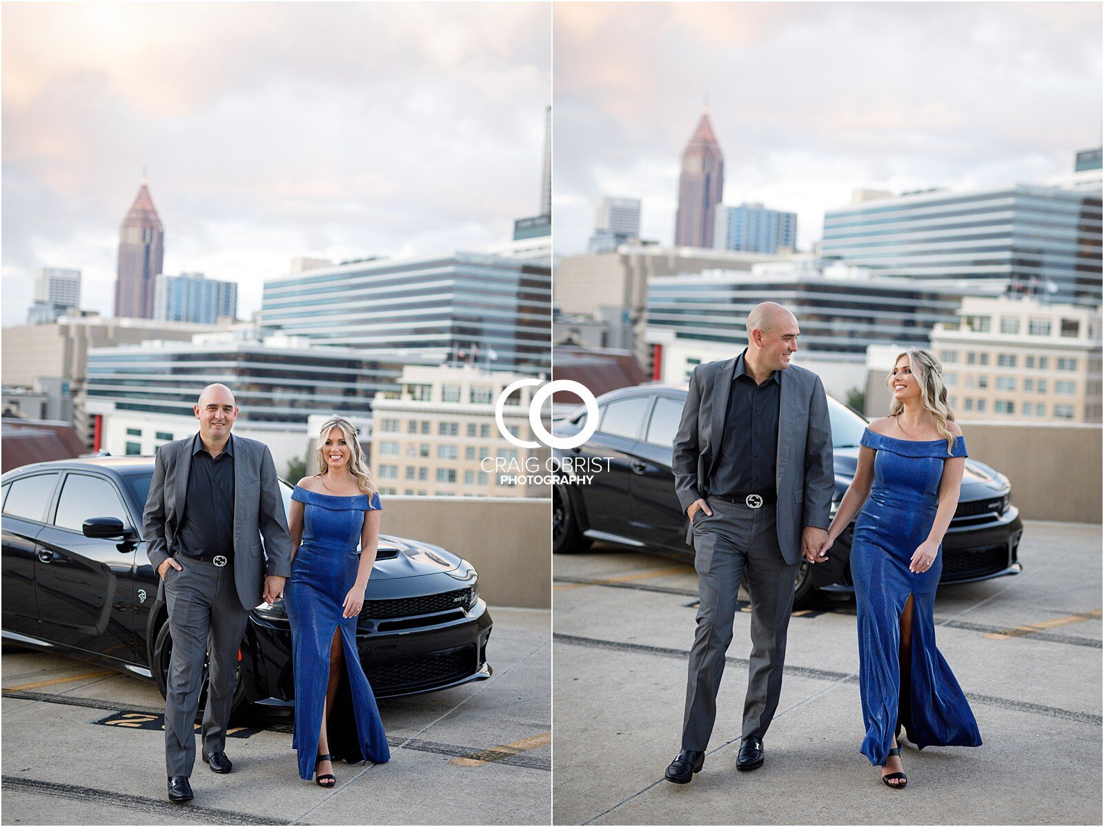 lenox park Atlanta Skyline Dodge Charger SRT Hellcat Engagement Portraits_0025.jpg