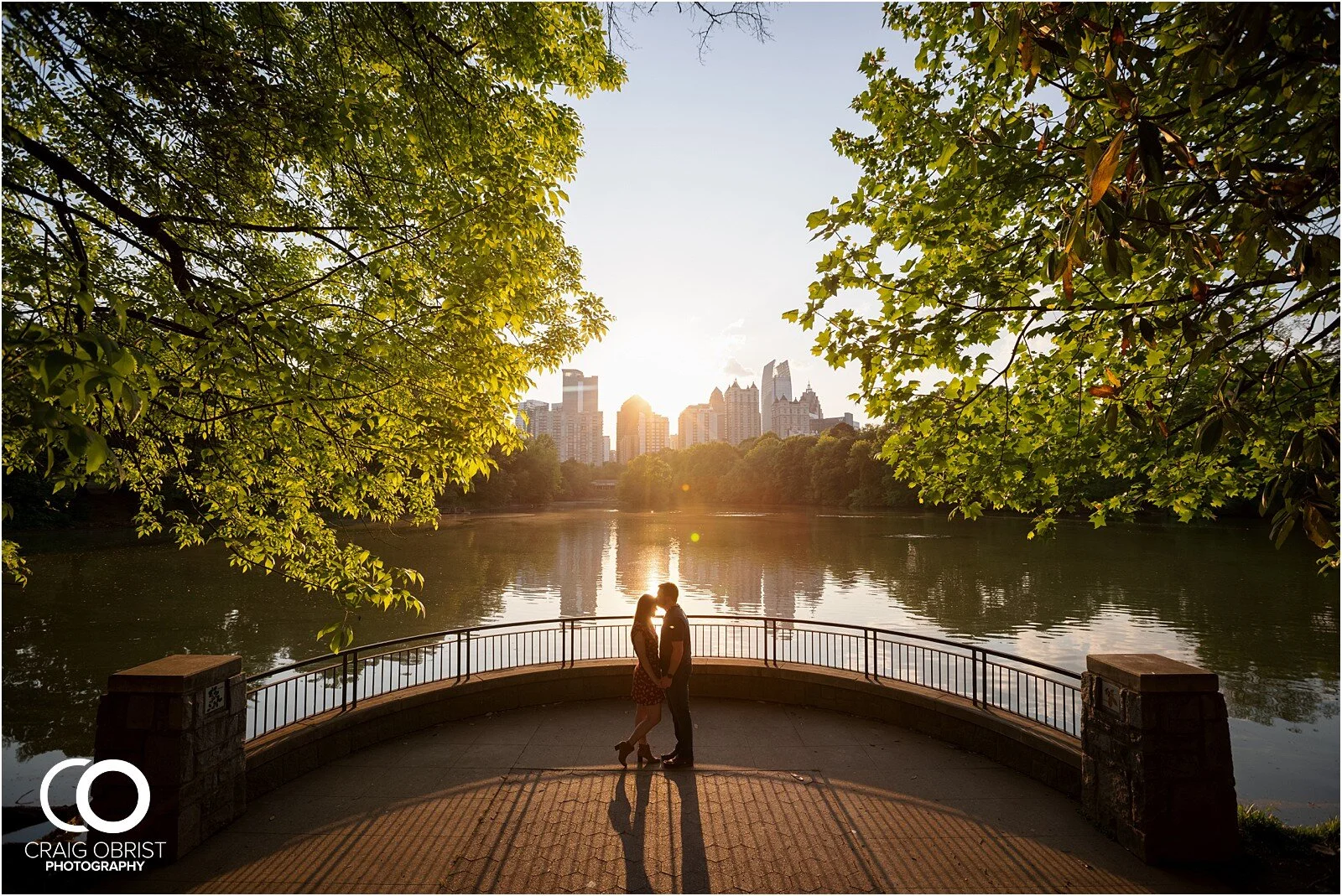 Piedmont Park Engagement Portraits Atlanta Lake Sunset_0011.jpg