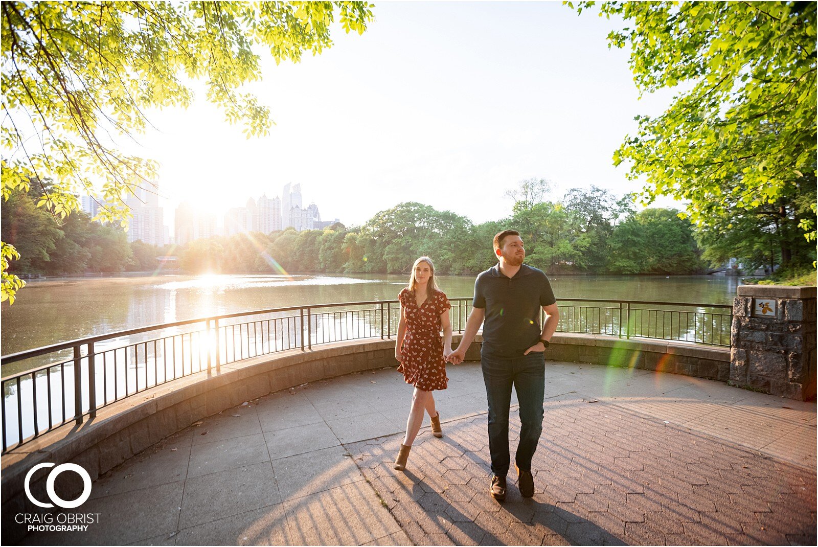 Piedmont Park Engagement Portraits Atlanta Lake Sunset_0012.jpg