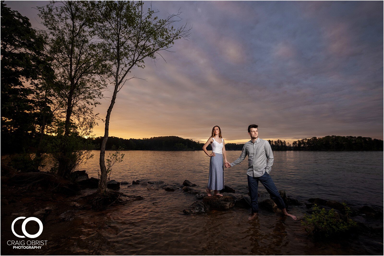 Lake Lanier Engagement Portraits Sunset Georgia_0027.jpg