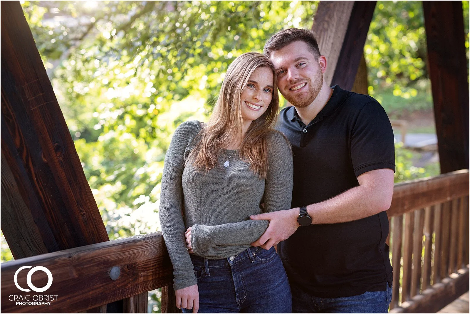 Roswell Mill Water fall Bridge Engagement4.jpg