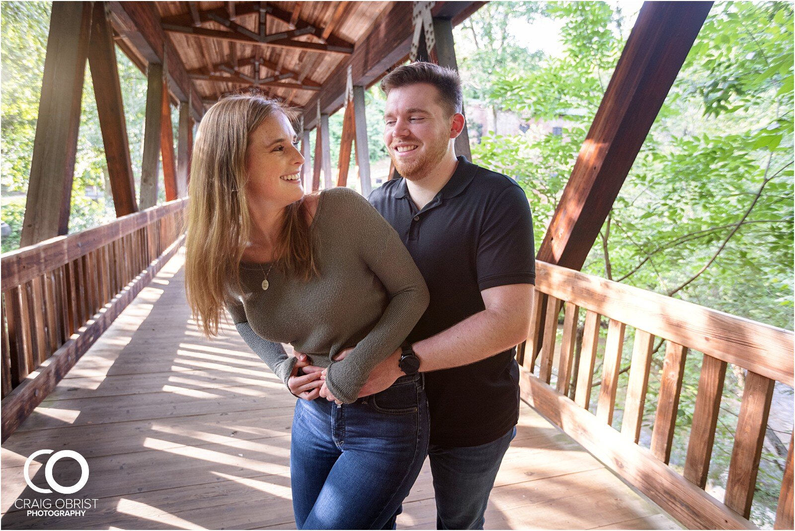 Roswell Mill Water fall Bridge Engagement6.jpg