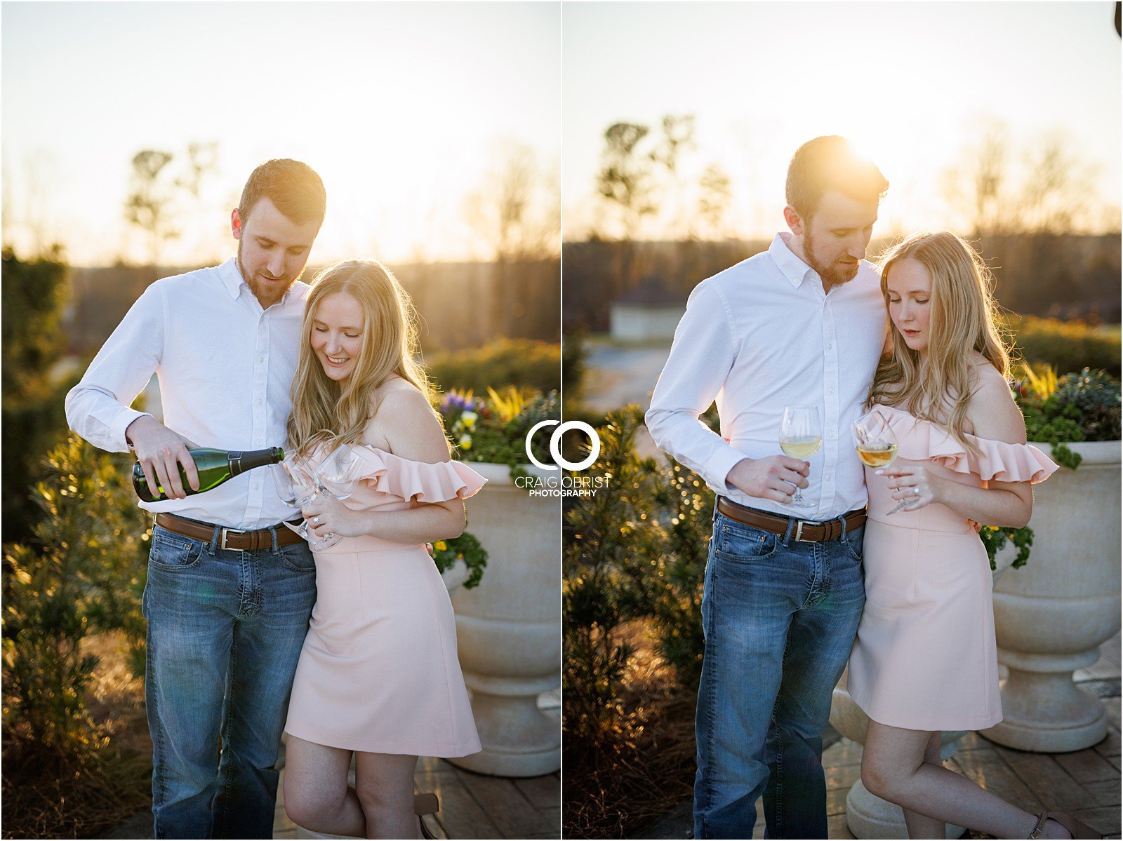 Chateau Elan Home Christmas Engagement Portraits Sunset21.jpg