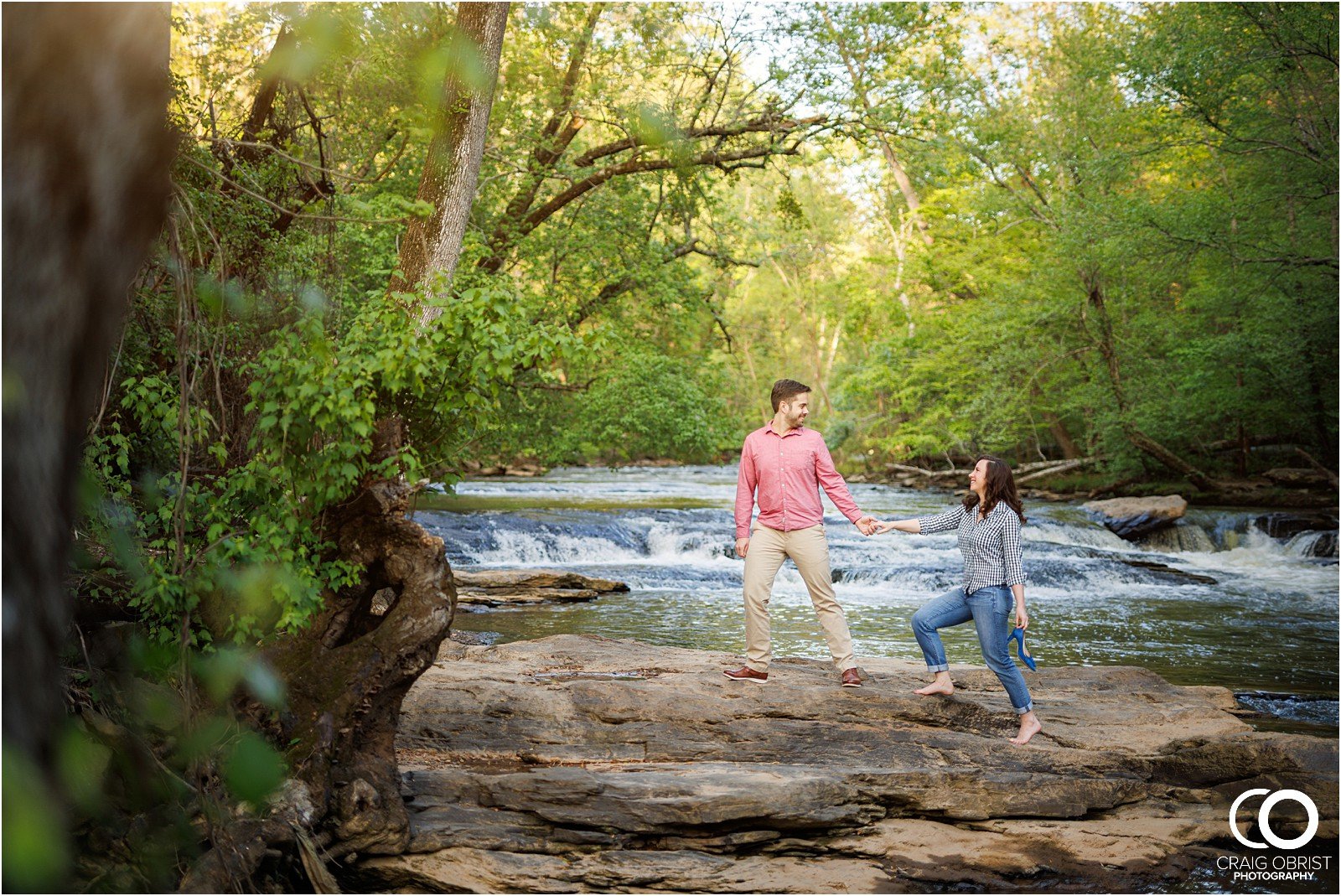 Ivy Hall Roswell Mill Engagement Portraits Waterfall_0016.jpg
