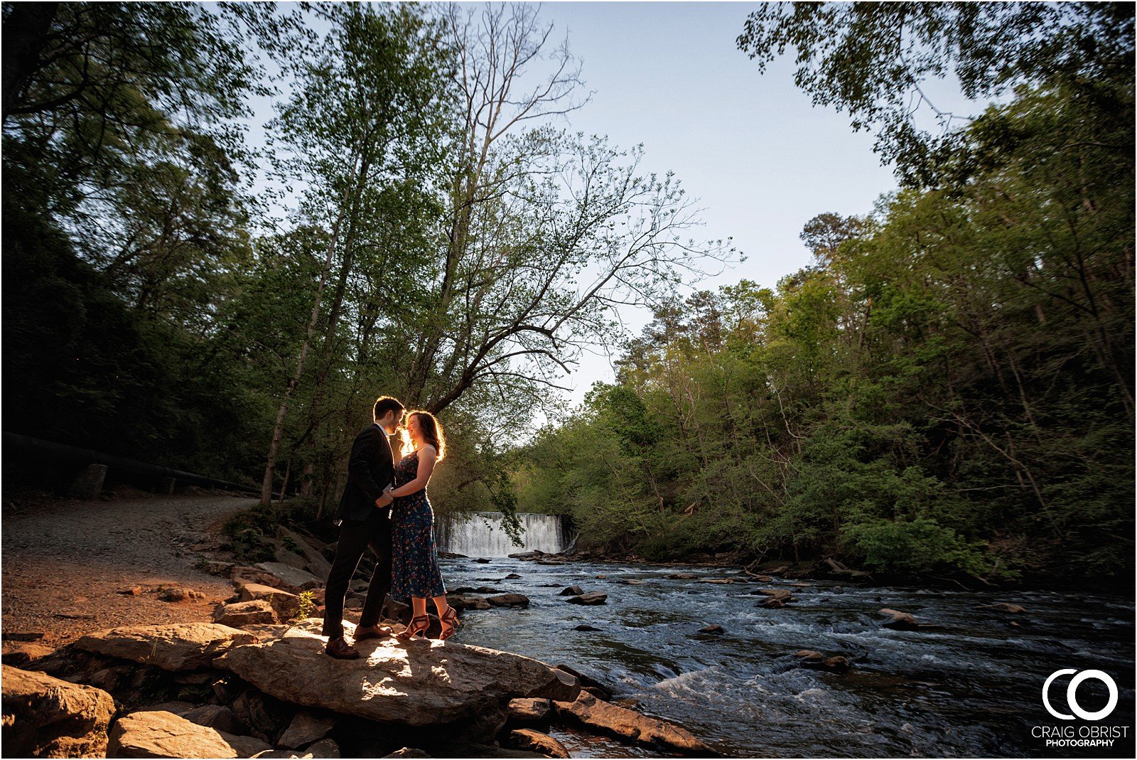 Ivy Hall Roswell Mill Engagement Portraits Waterfall_0025.jpg