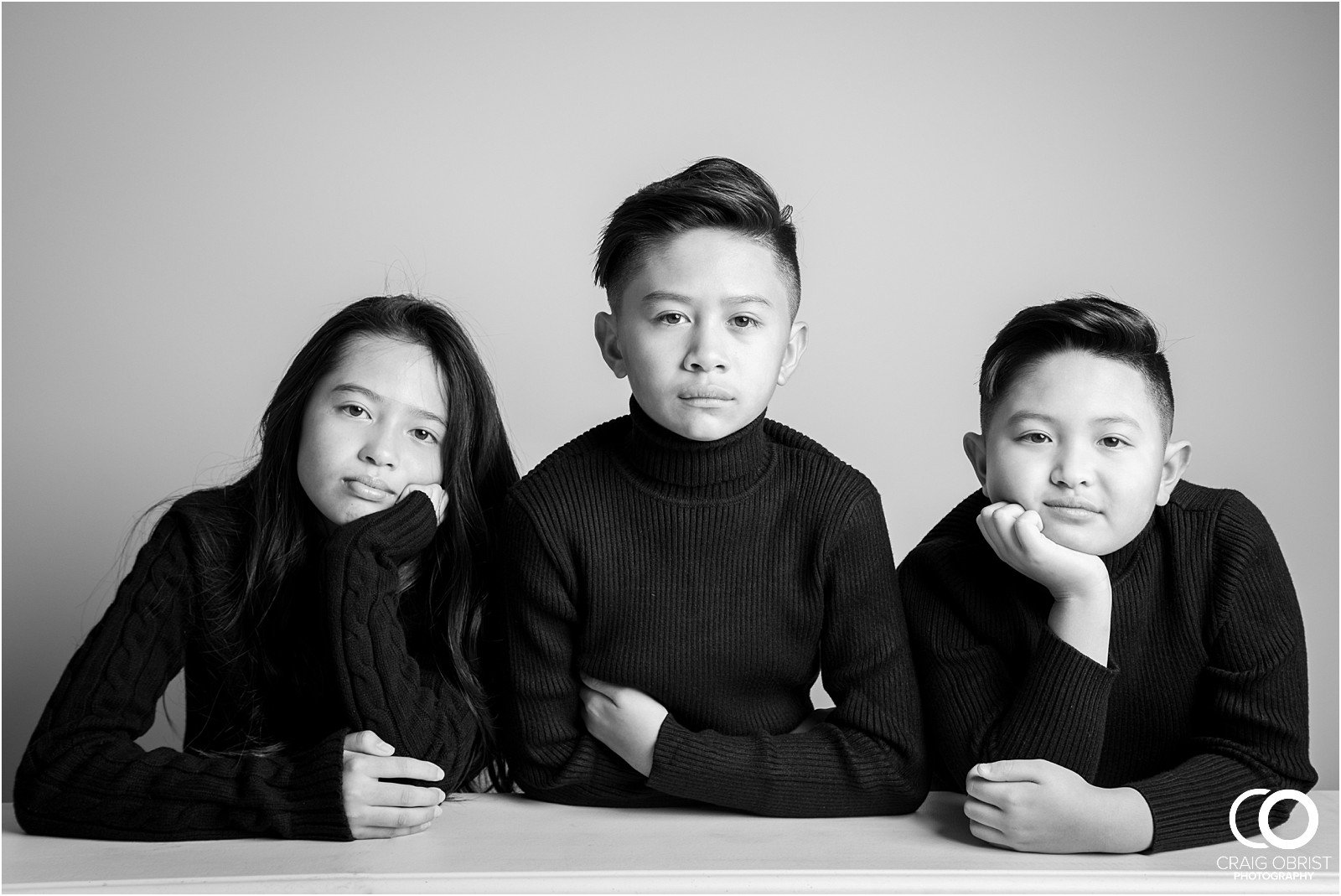 Studio Black and white bw portraits family kids models_0032.jpg