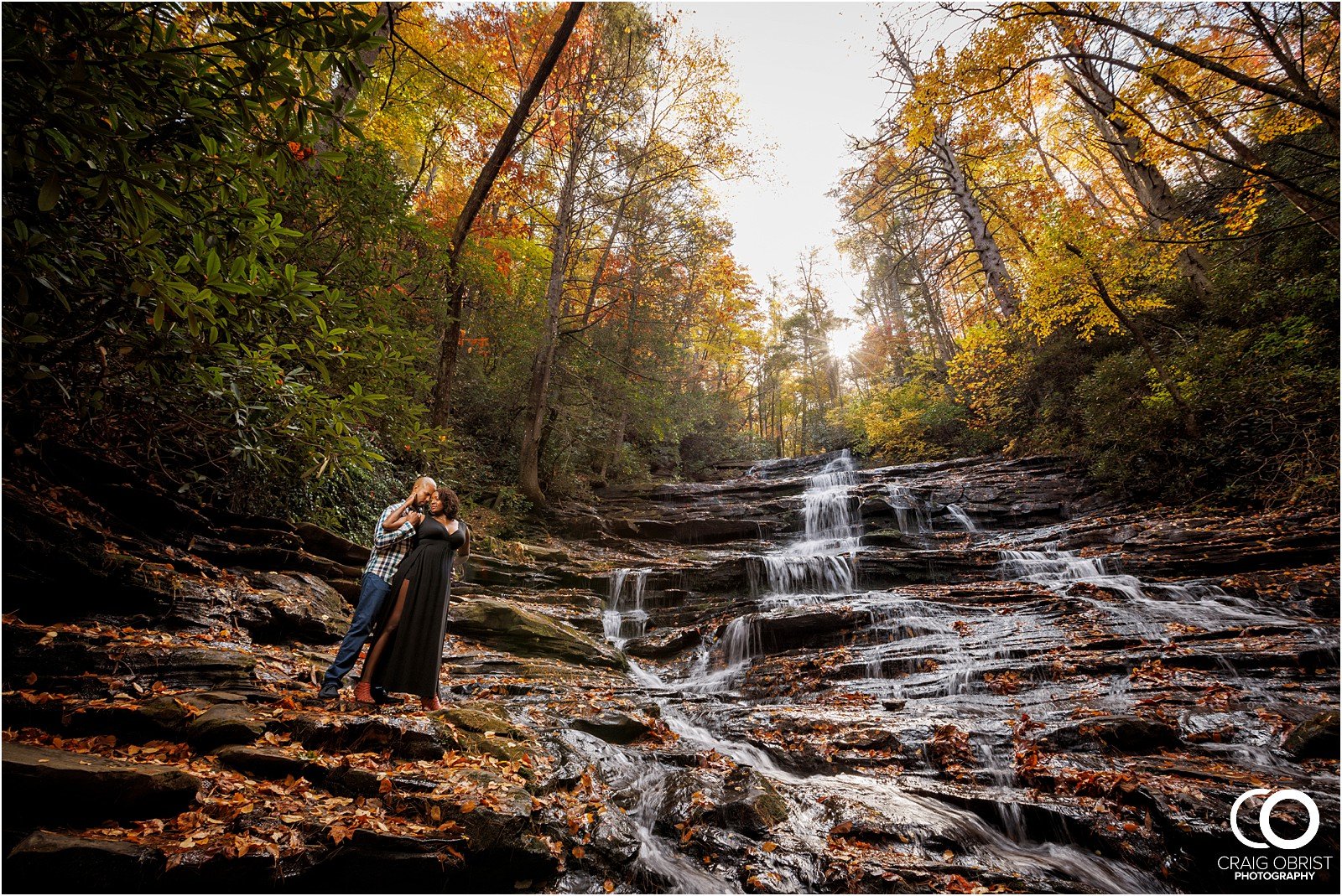 Waterfall North Georgia Fall Leaves mountains Anniversary Portraits_0011.jpg