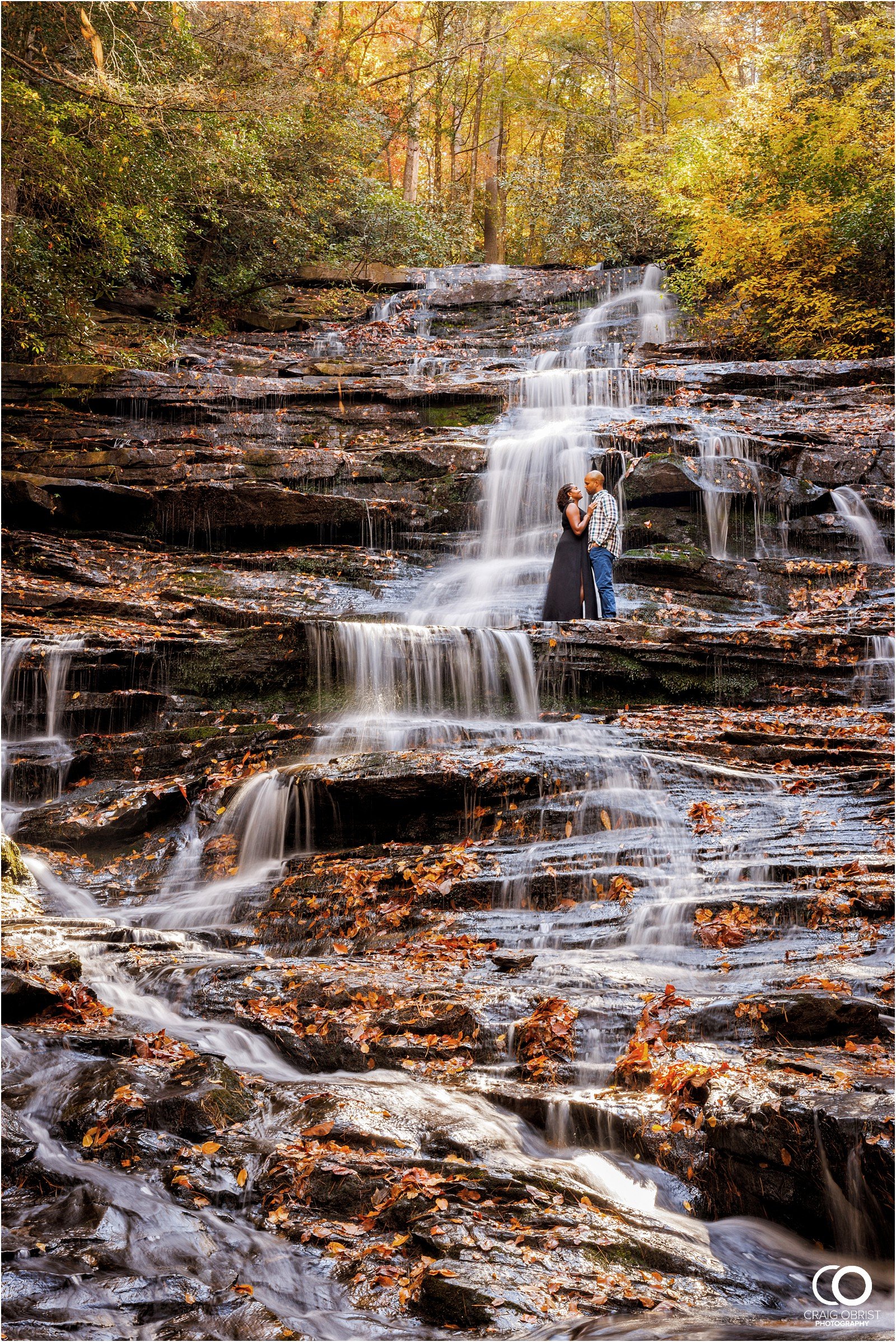 Waterfall North Georgia Fall Leaves mountains Anniversary Portraits_0018.jpg