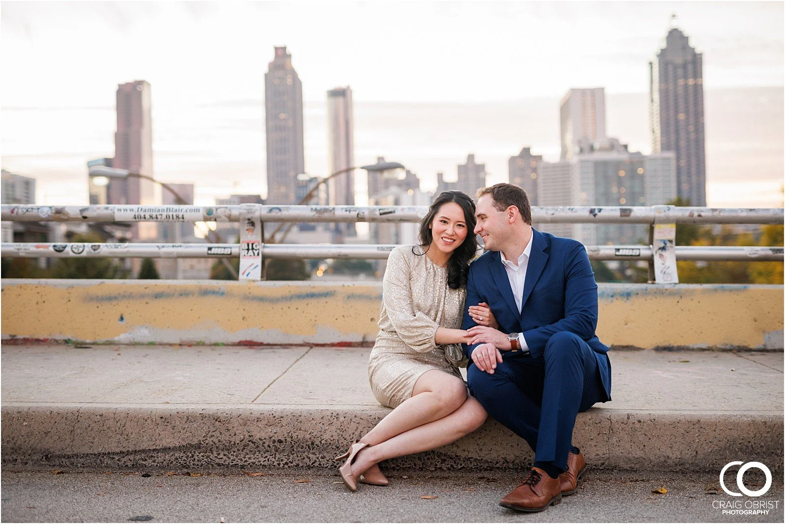 Ponce City Market Atlanta Beltline Skyline Jackson Street Bridge Engagement Portraits_0029.jpg