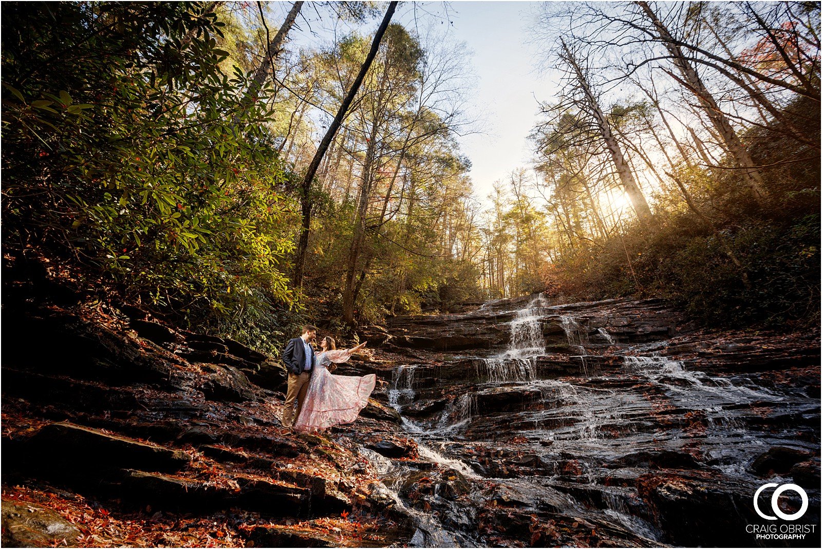 Waterfall FairyTale Engagement Portraits North Georgia Minnihaha_0009.jpg