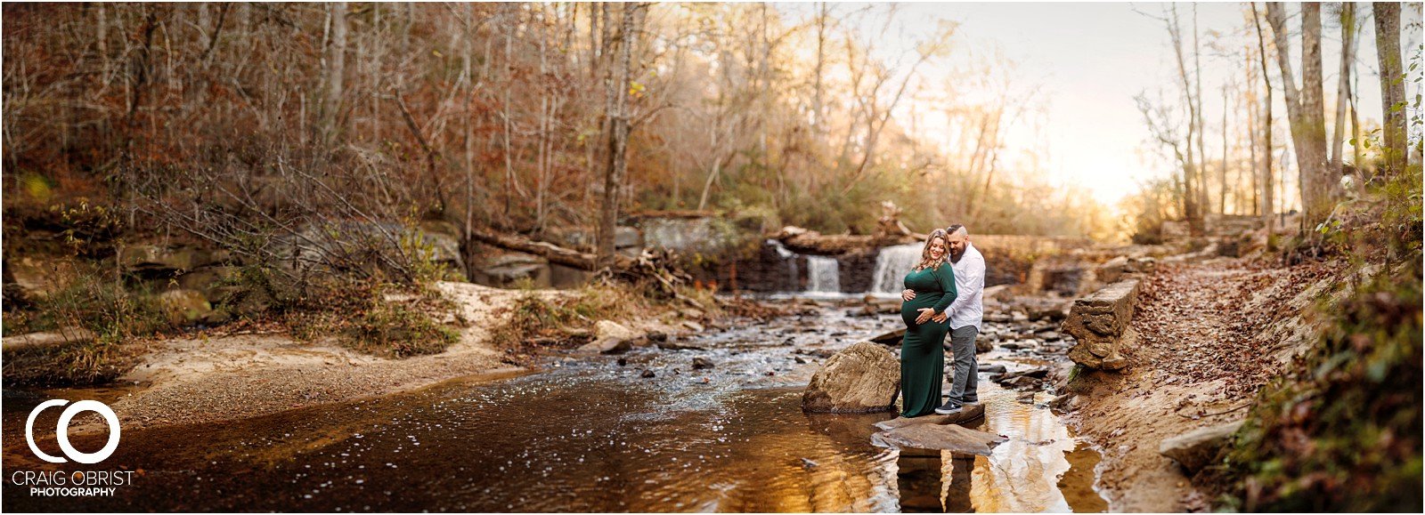 Freeman Mill Park Maternity Portraits Sunset Waterfall_0020.jpg