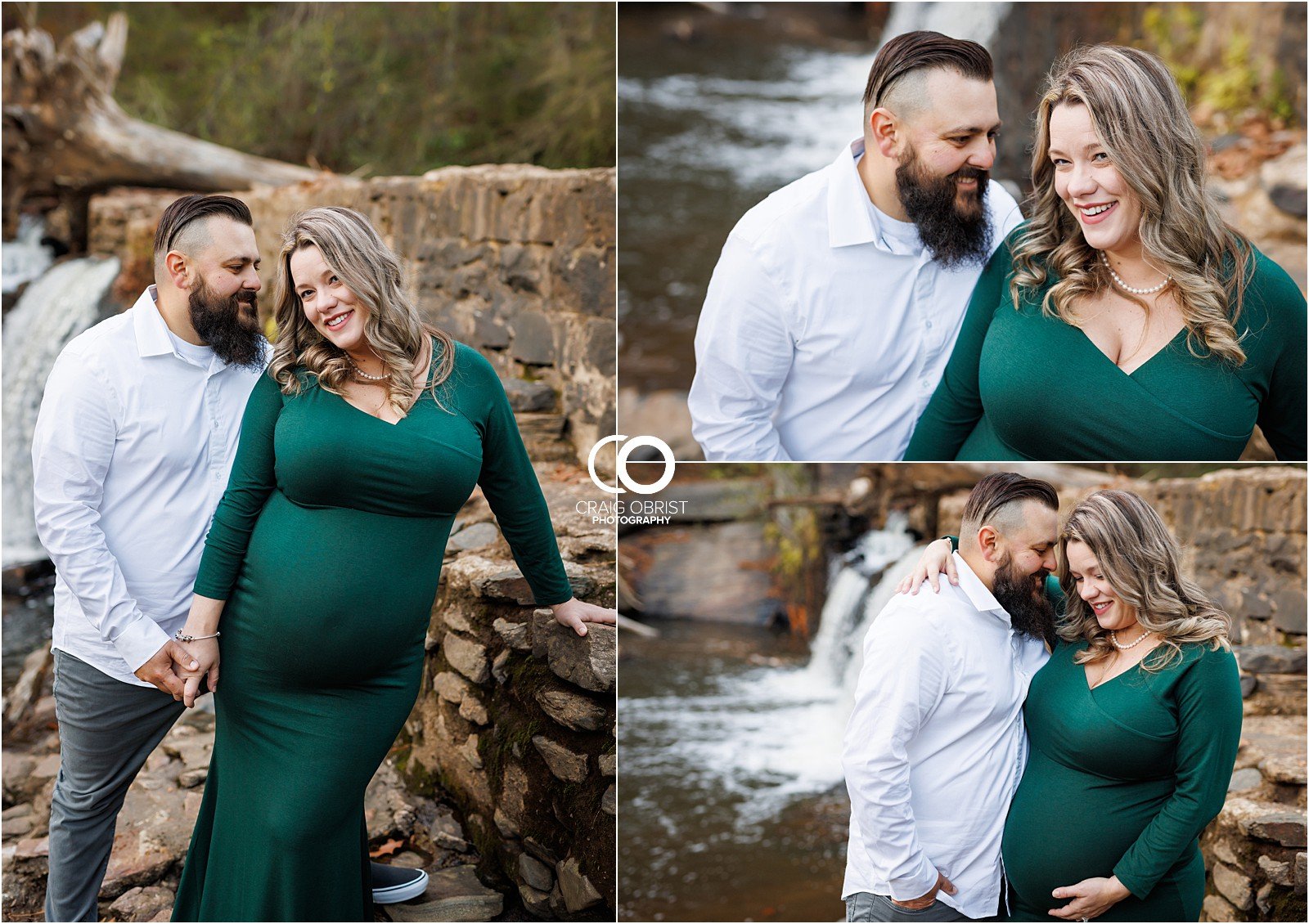 Freeman Mill Park Maternity Portraits Sunset Waterfall_0027.jpg