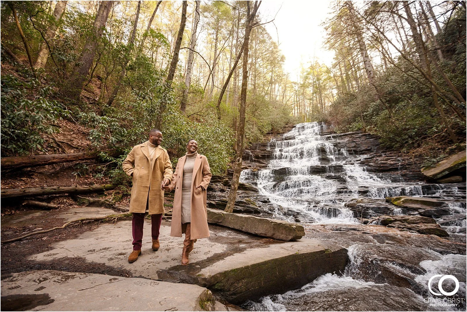 minnehaha falls lakemont Rabun North Georgia Engagement Portraits waterfall 4.jpg