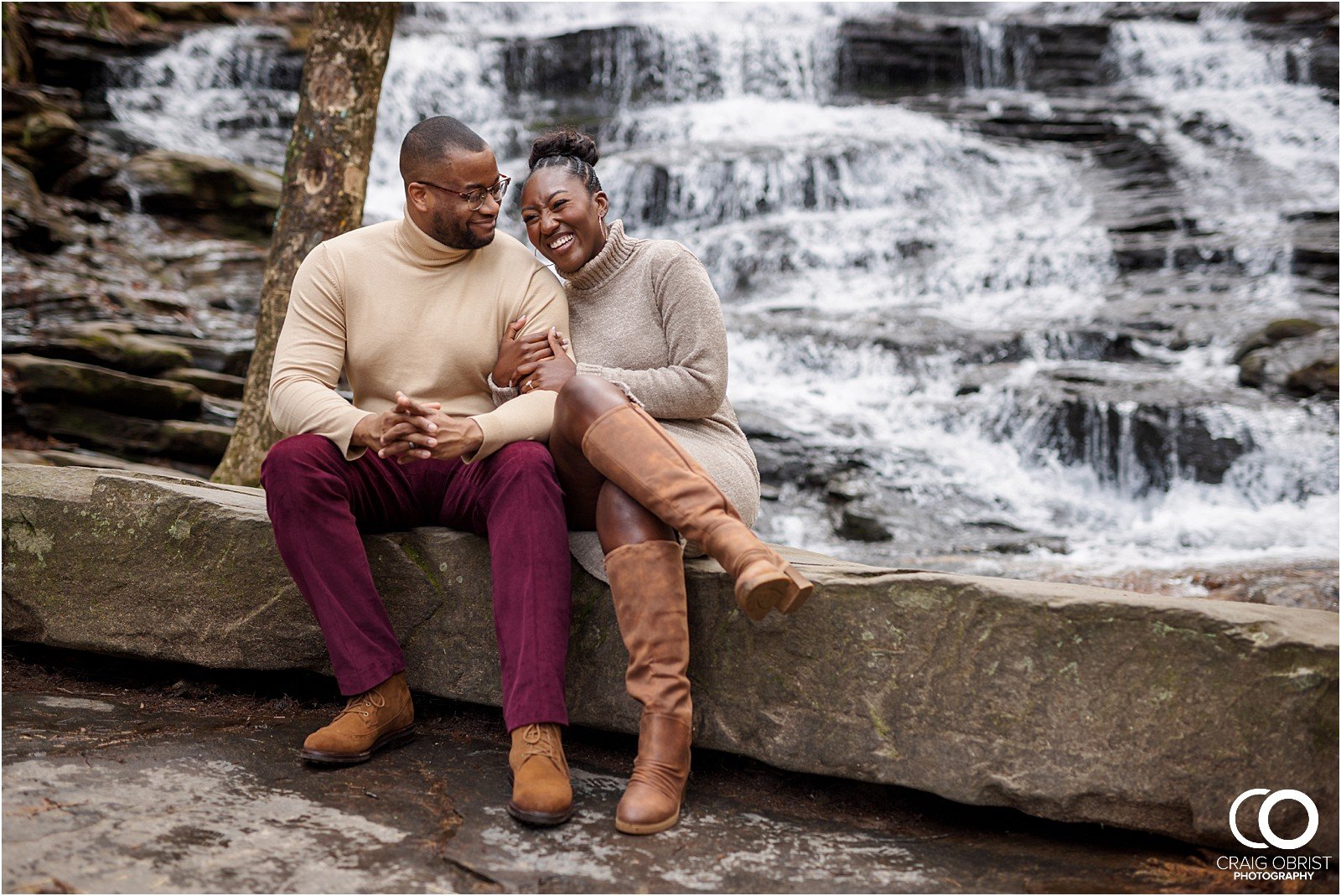 minnehaha falls lakemont Rabun North Georgia Engagement Portraits waterfall 5.jpg