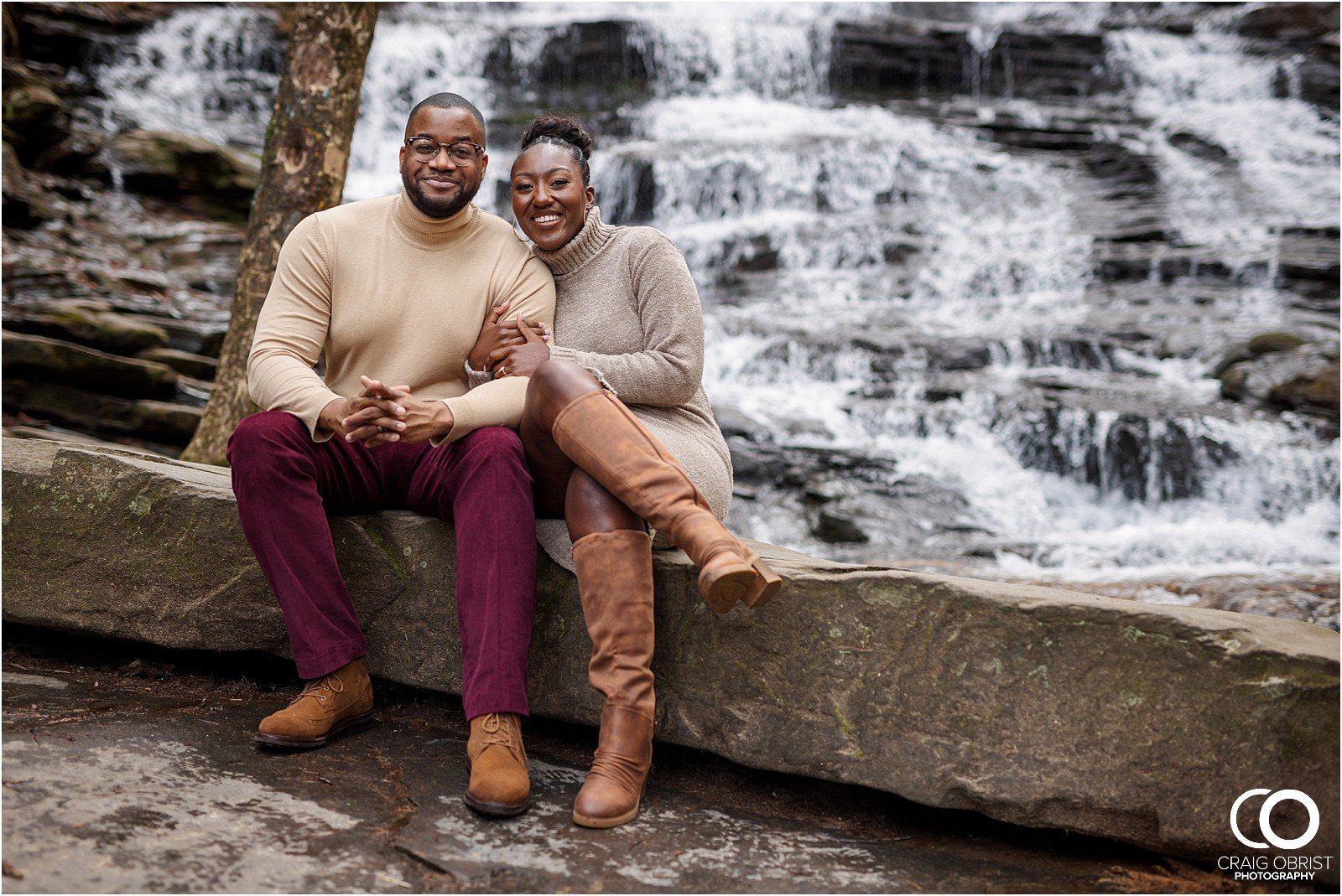 minnehaha falls lakemont Rabun North Georgia Engagement Portraits waterfall 6.jpg