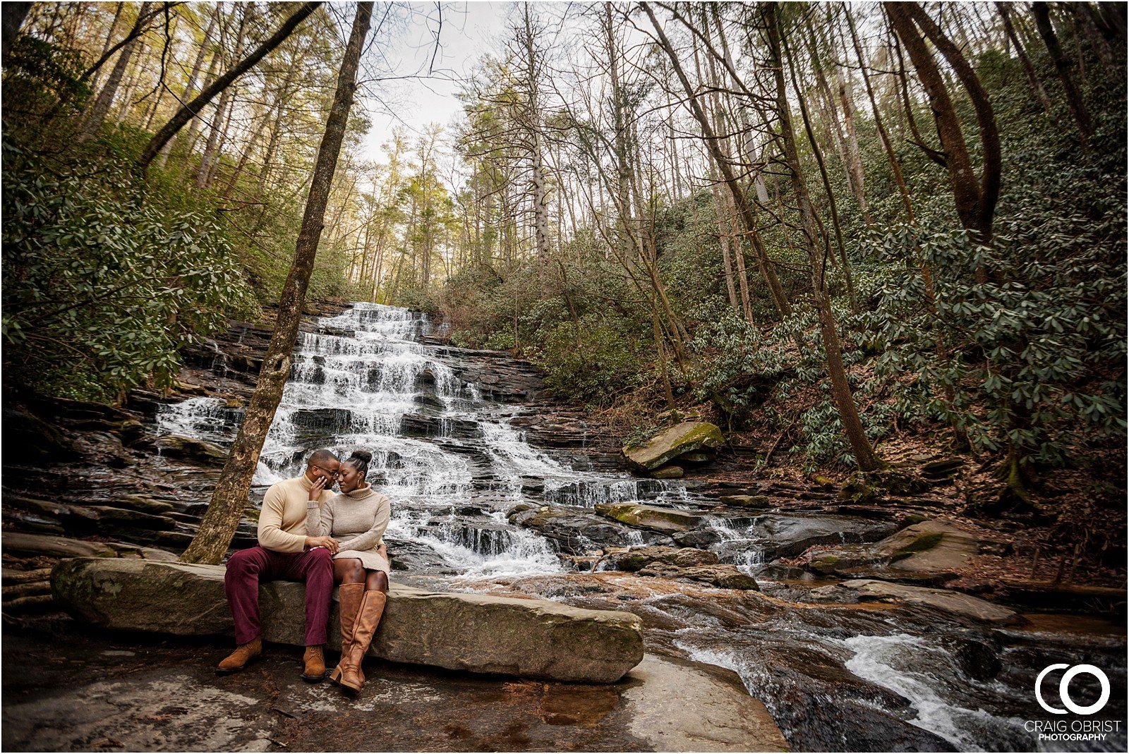 minnehaha falls lakemont Rabun North Georgia Engagement Portraits waterfall 8.jpg