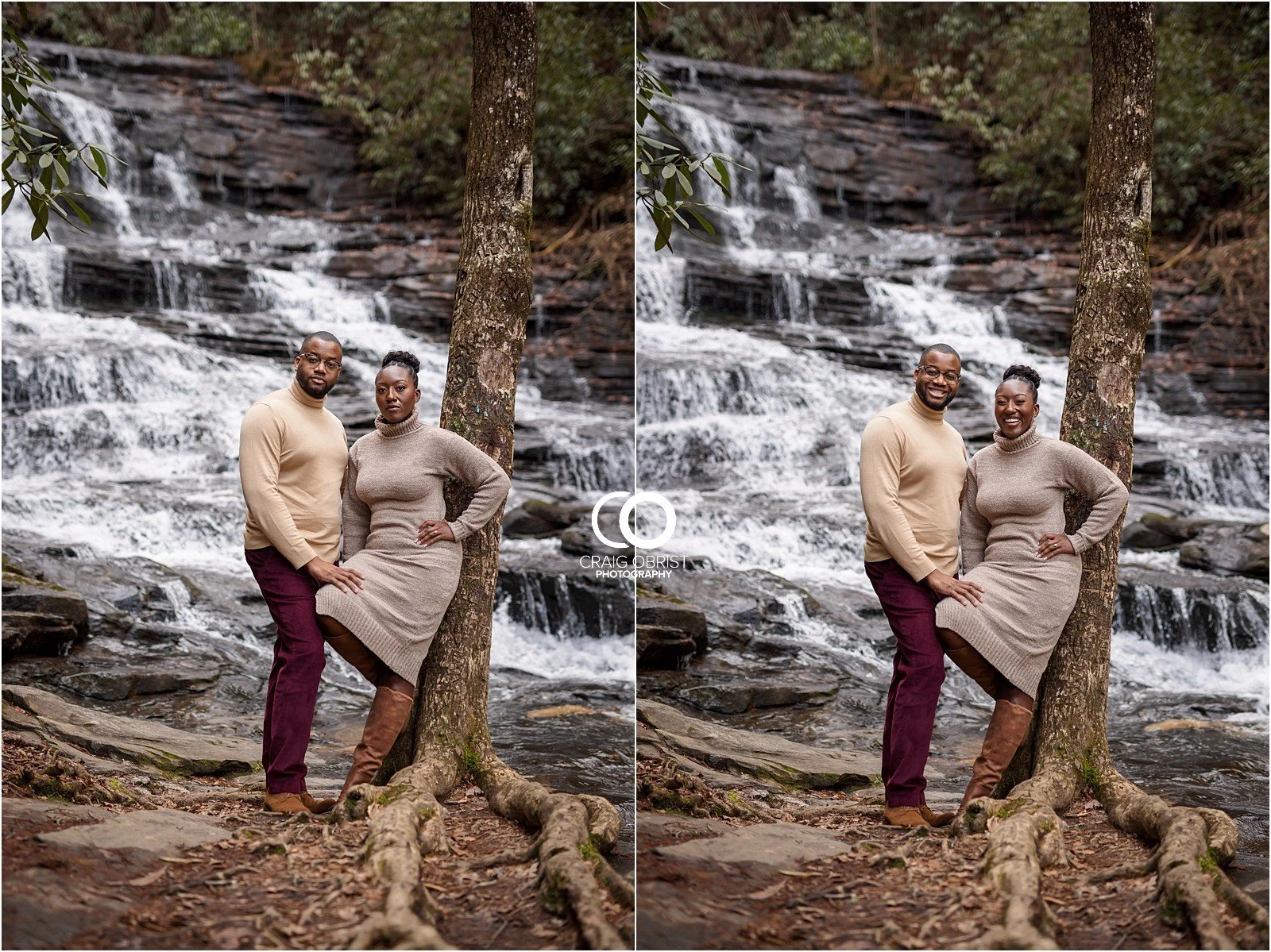 minnehaha falls lakemont Rabun North Georgia Engagement Portraits waterfall 11.jpg