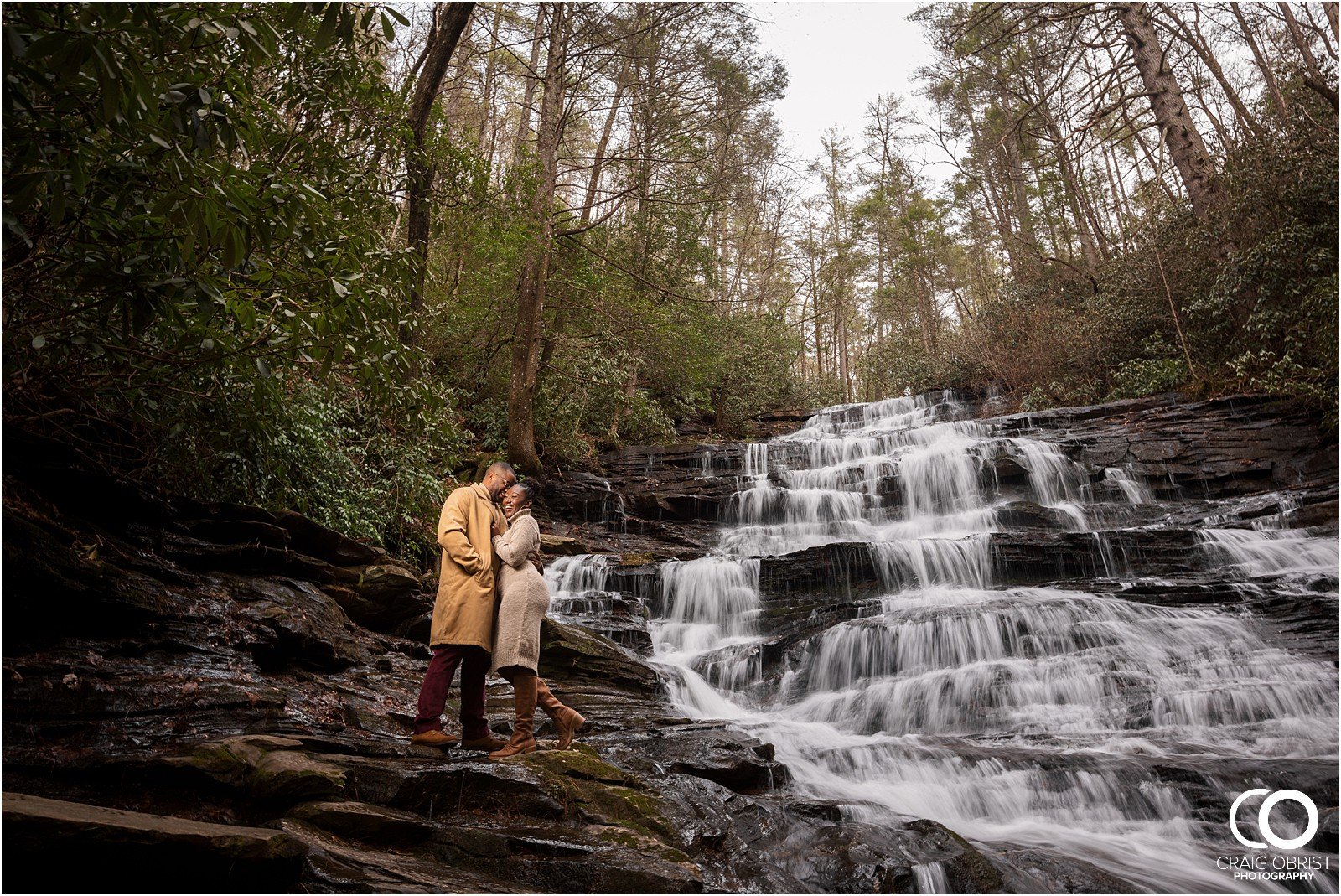 minnehaha falls lakemont Rabun North Georgia Engagement Portraits waterfall 19.jpg