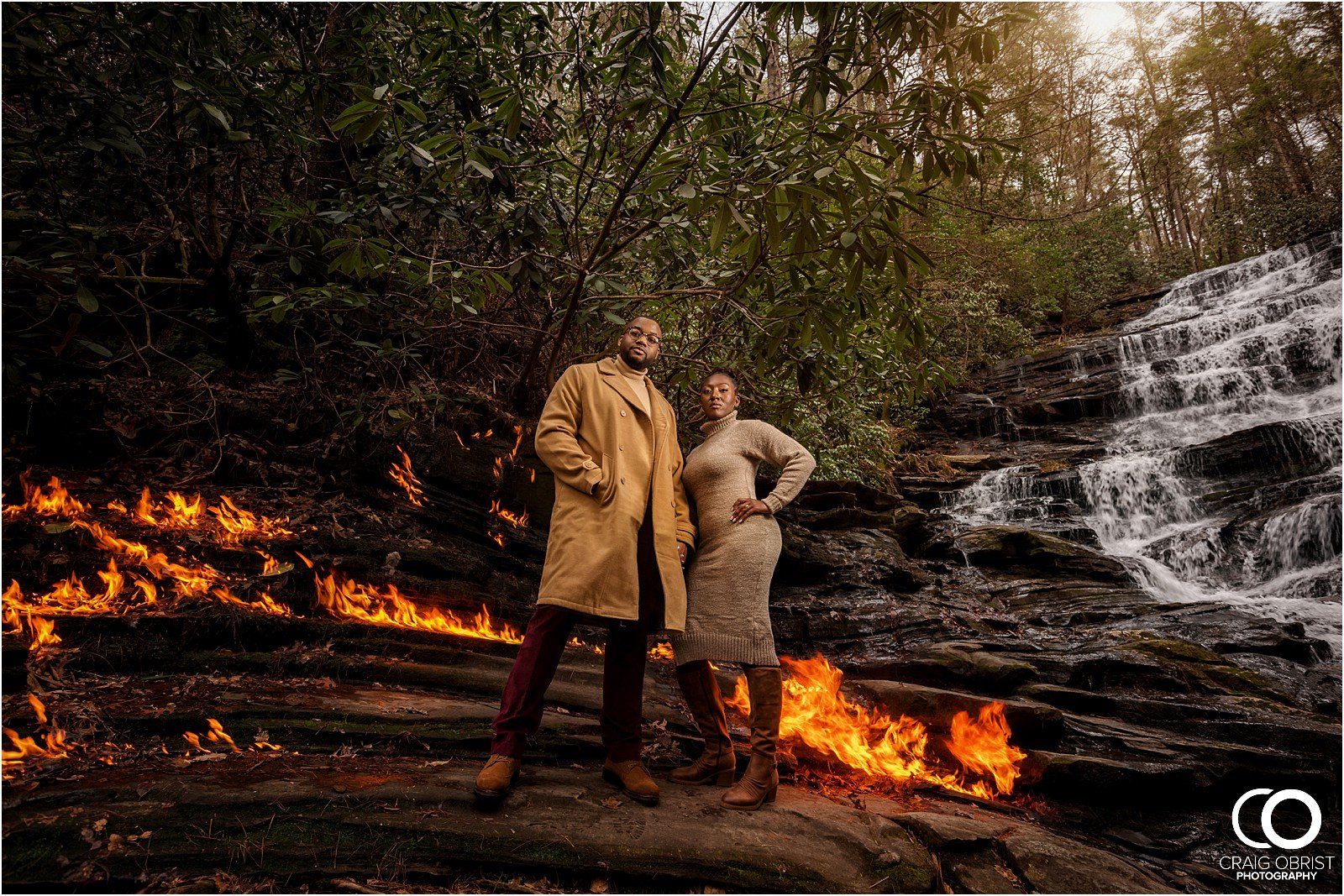 minnehaha falls lakemont Rabun North Georgia Engagement Portraits waterfall 21.jpg