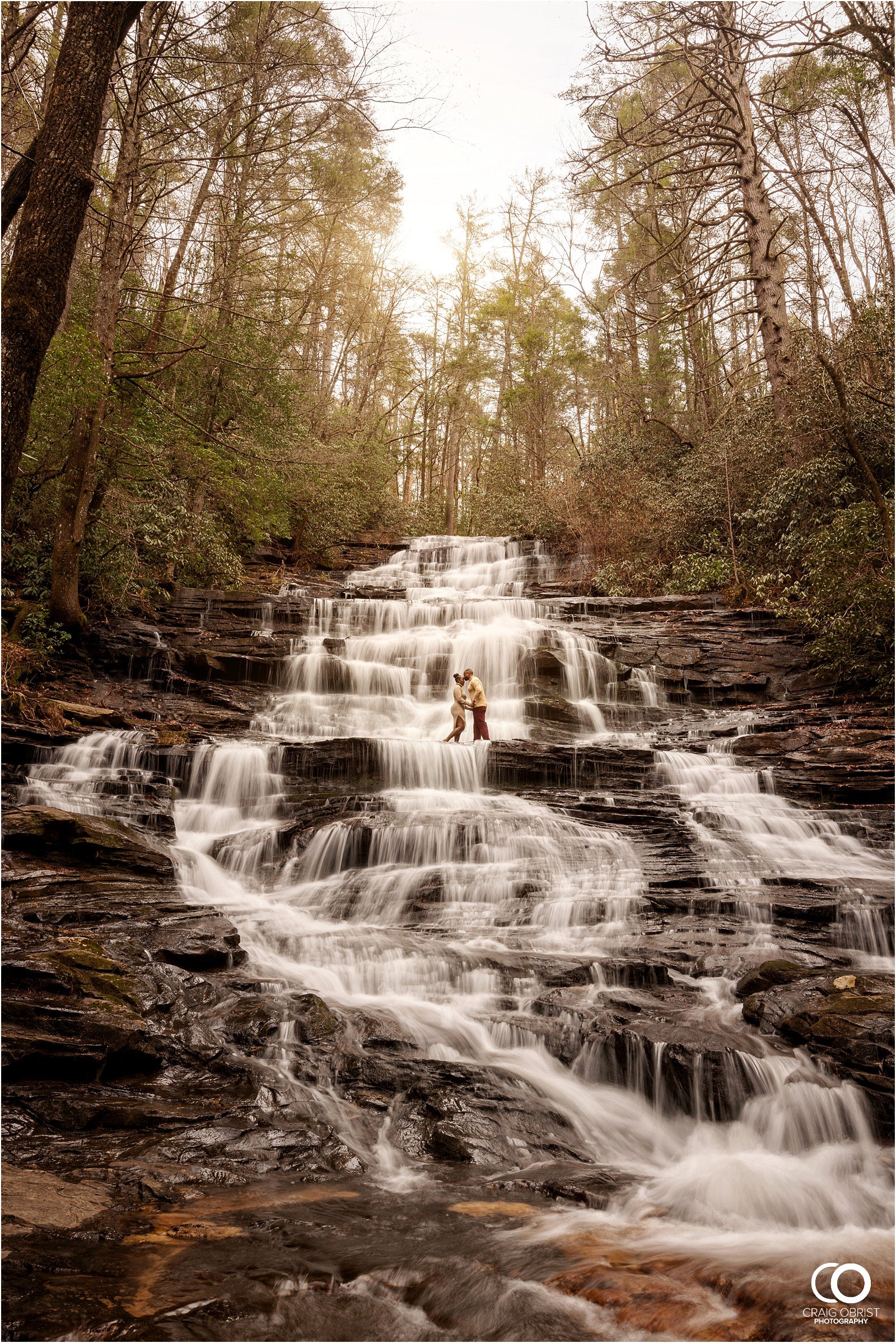 minnehaha falls lakemont Rabun North Georgia Engagement Portraits waterfall 25.jpg