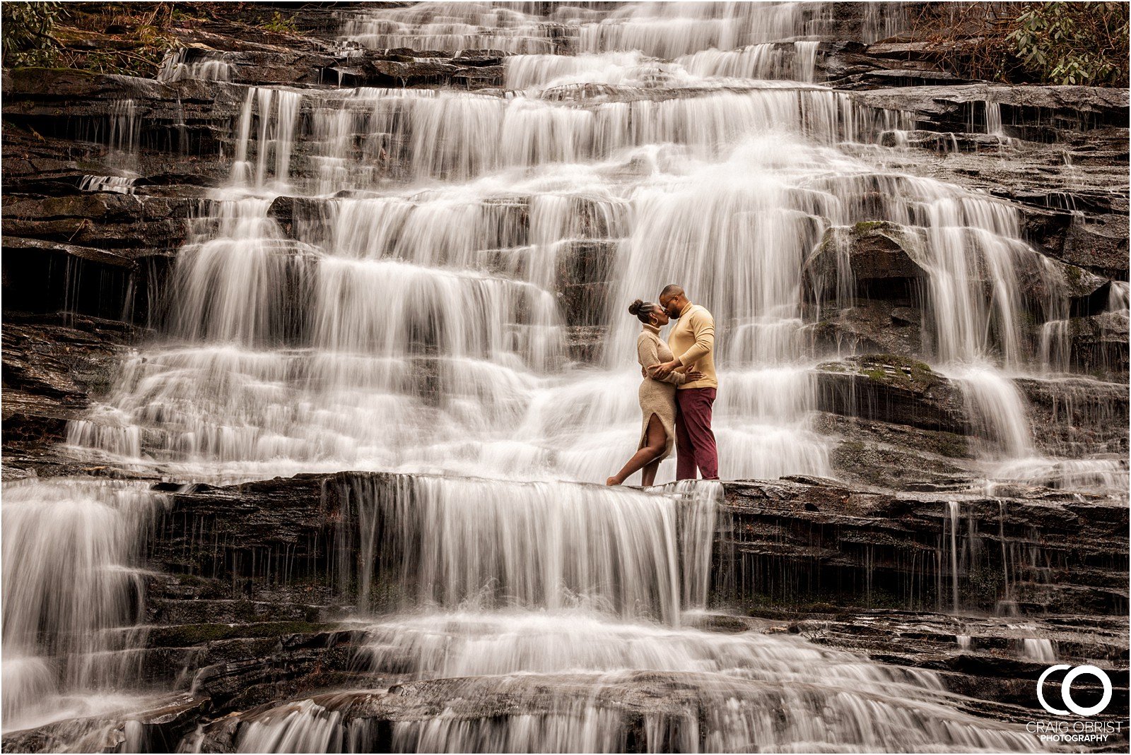 minnehaha falls lakemont Rabun North Georgia Engagement Portraits waterfall 27.jpg