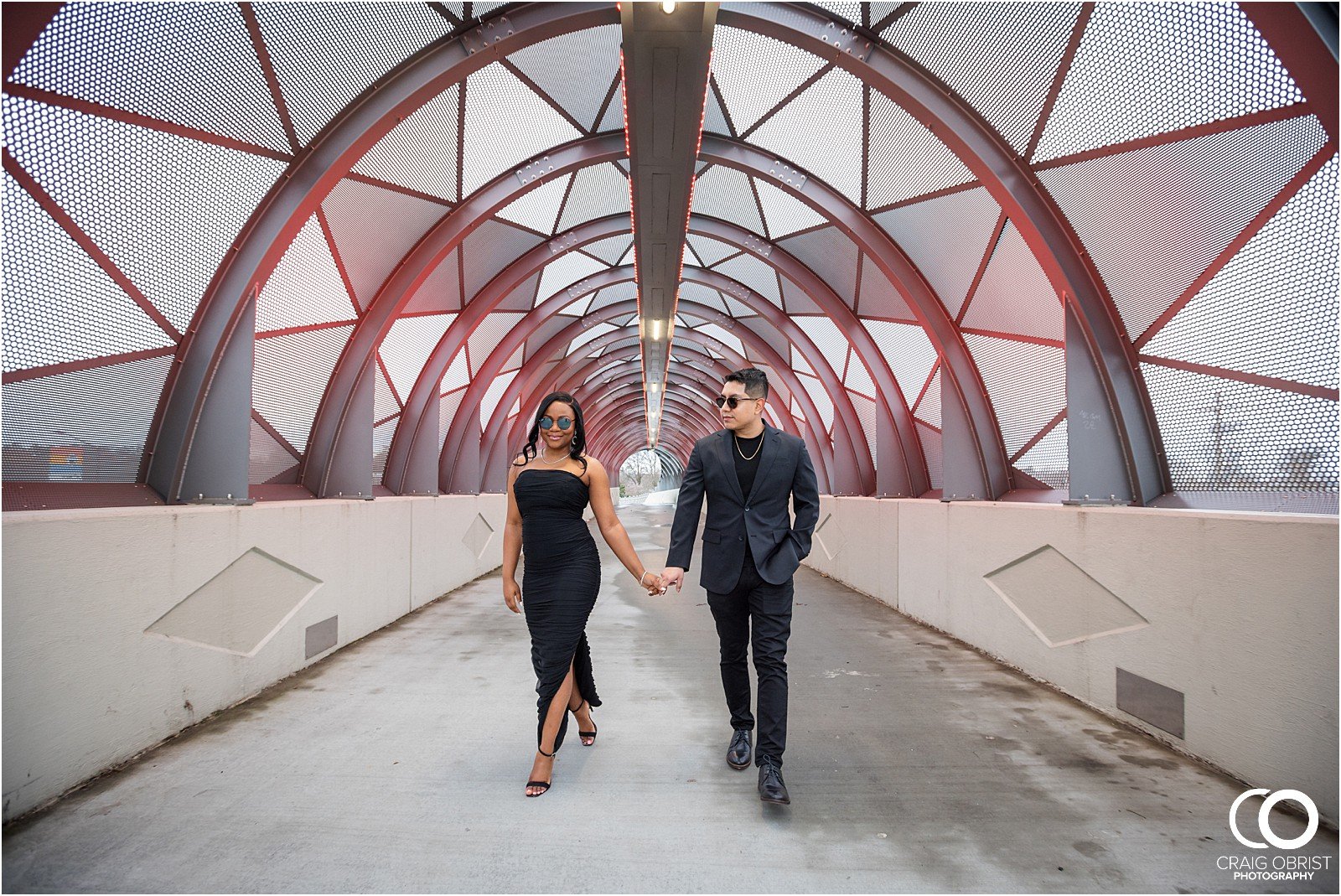 At Home Mercedes Benz Stadium Bridge Engagement Portraits 9.jpg