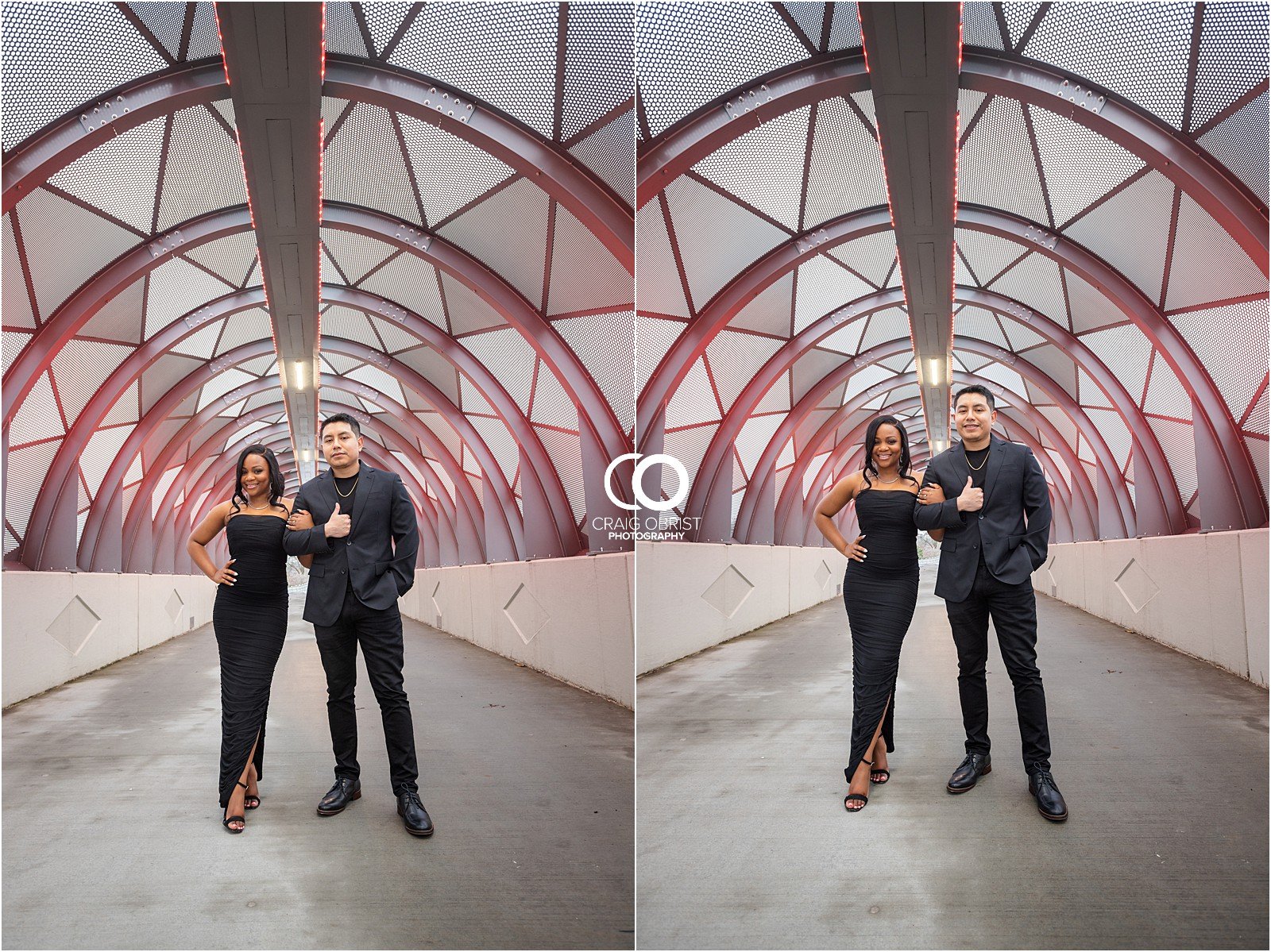 At Home Mercedes Benz Stadium Bridge Engagement Portraits 13.jpg