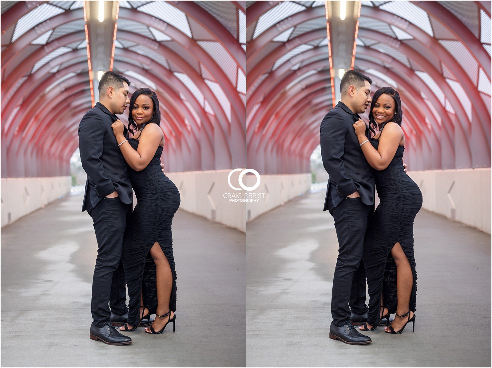 At Home Mercedes Benz Stadium Bridge Engagement Portraits 17.jpg