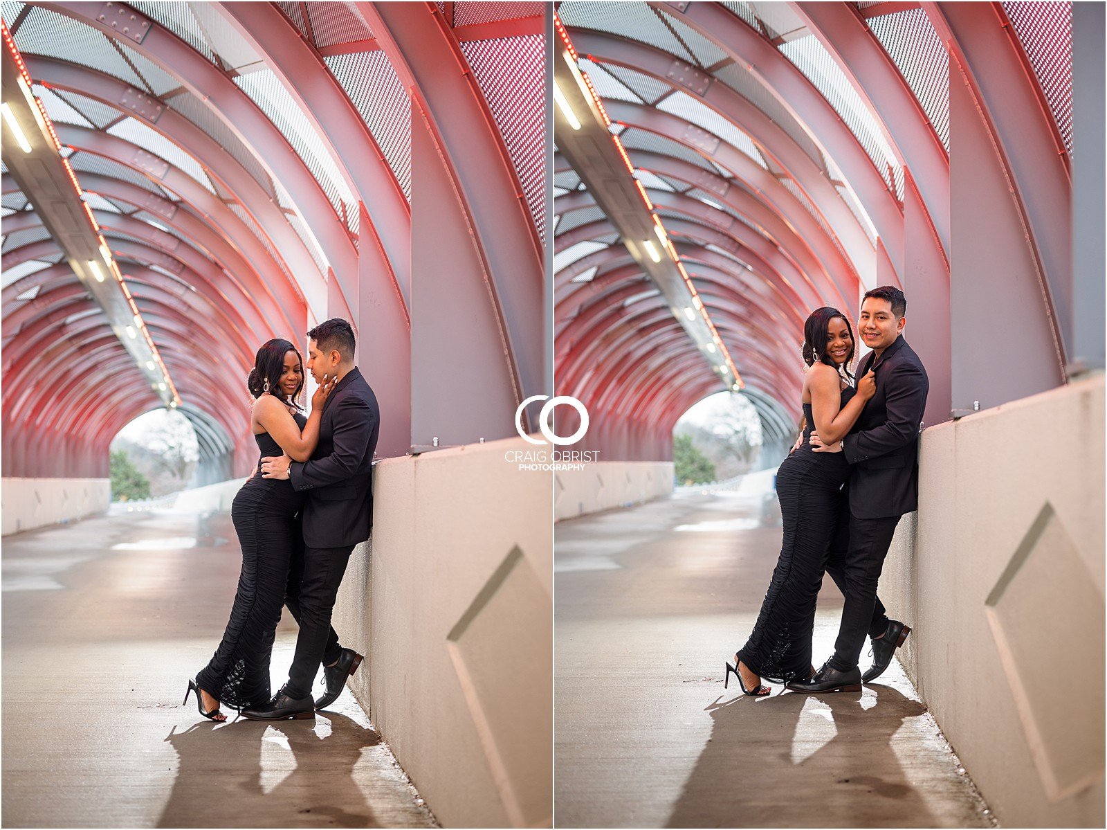 At Home Mercedes Benz Stadium Bridge Engagement Portraits 21.jpg