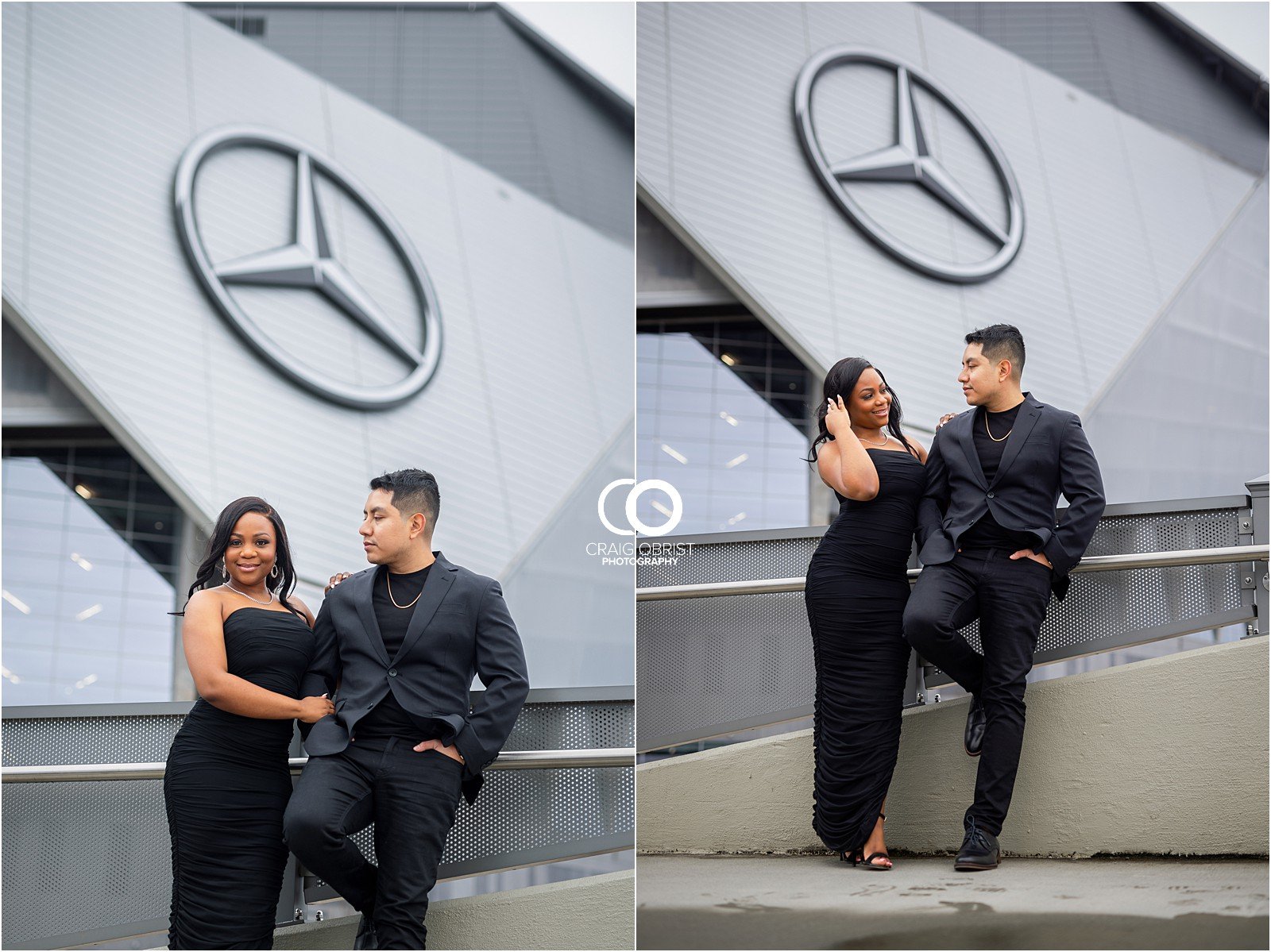 At Home Mercedes Benz Stadium Bridge Engagement Portraits 23.jpg