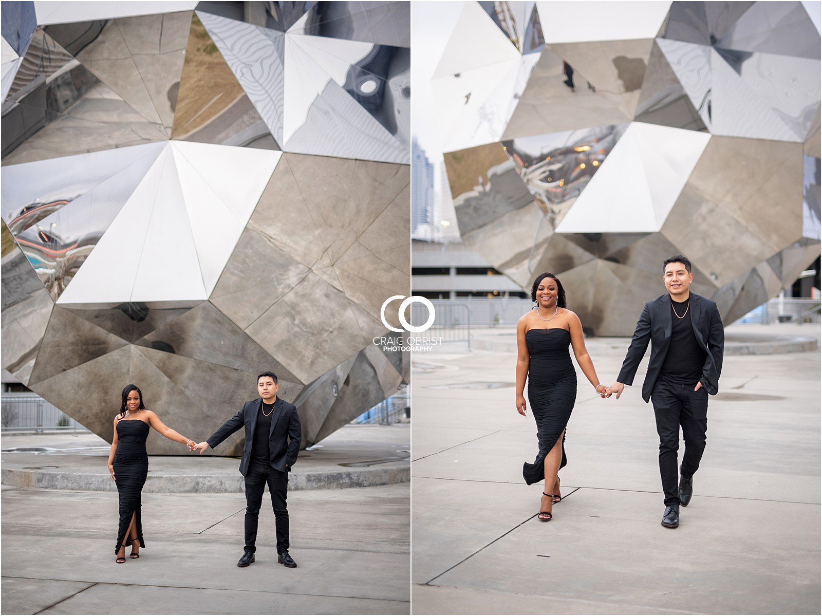 At Home Mercedes Benz Stadium Bridge Engagement Portraits 29.jpg