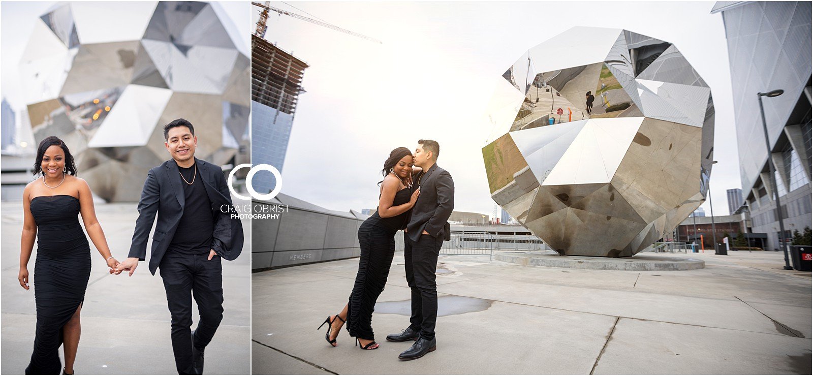 At Home Mercedes Benz Stadium Bridge Engagement Portraits 30.jpg