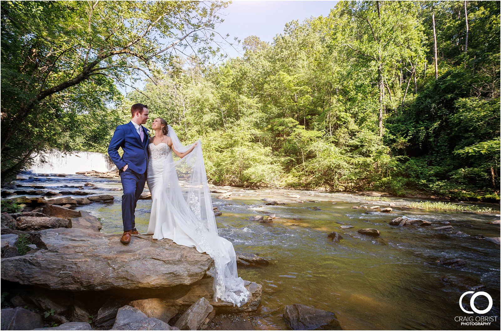 Ivy Hall Roswell Mill River Wedding Portraits Bridge waterfall_0060.jpg