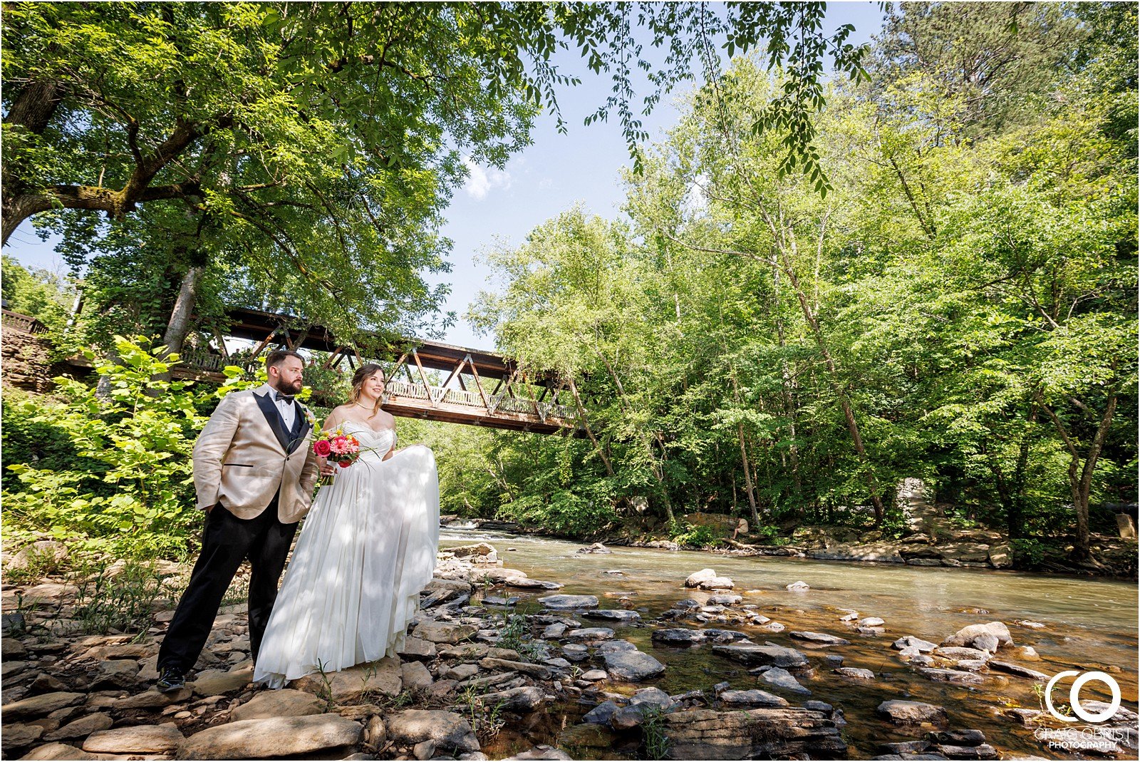 Ivy Hall Roswell Mill River Wedding Portraits Bridge waterfall_0146.jpg