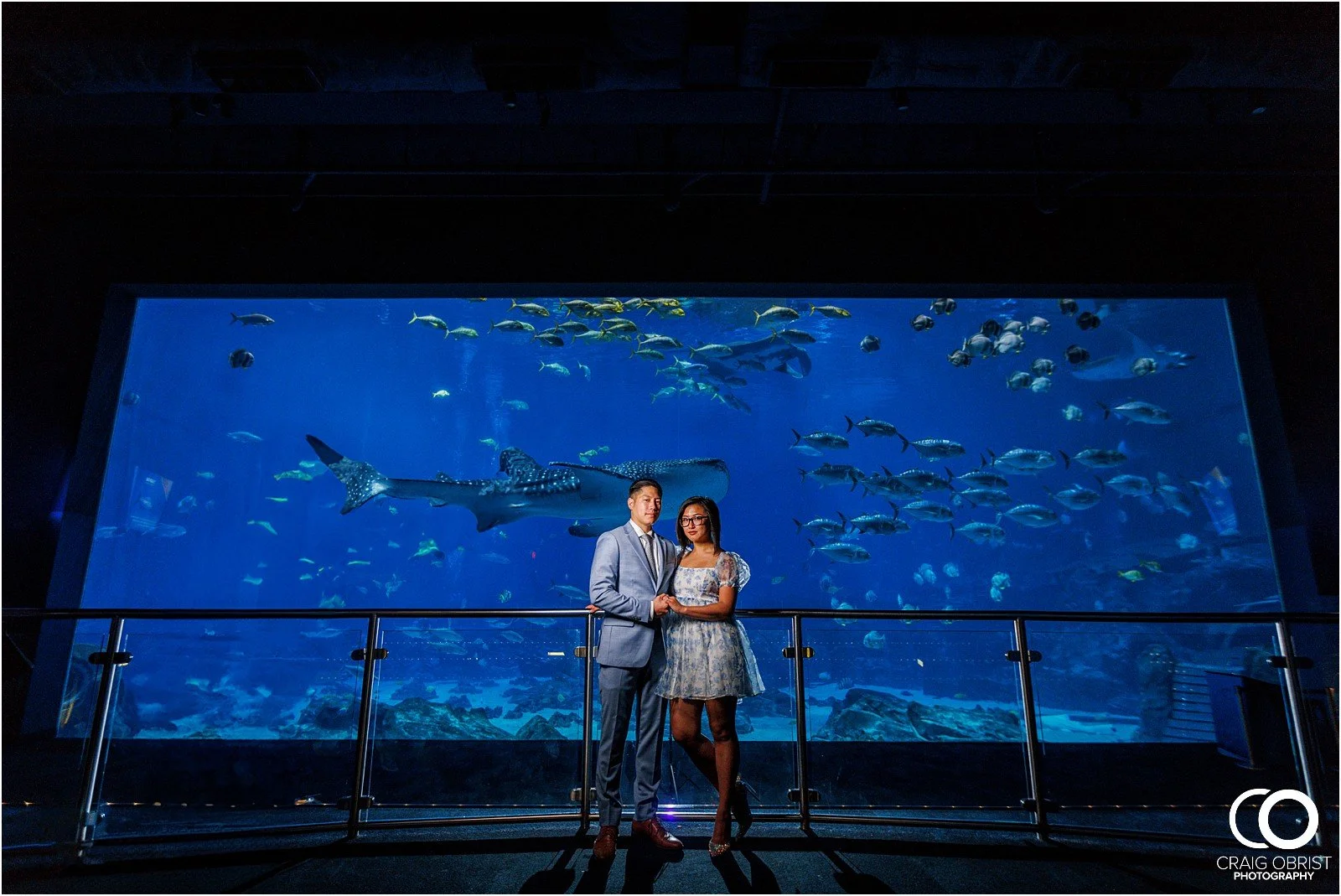 The Georgia Aquarium Atlanta Skyline Engagement Portraits Pictures_0009.jpg