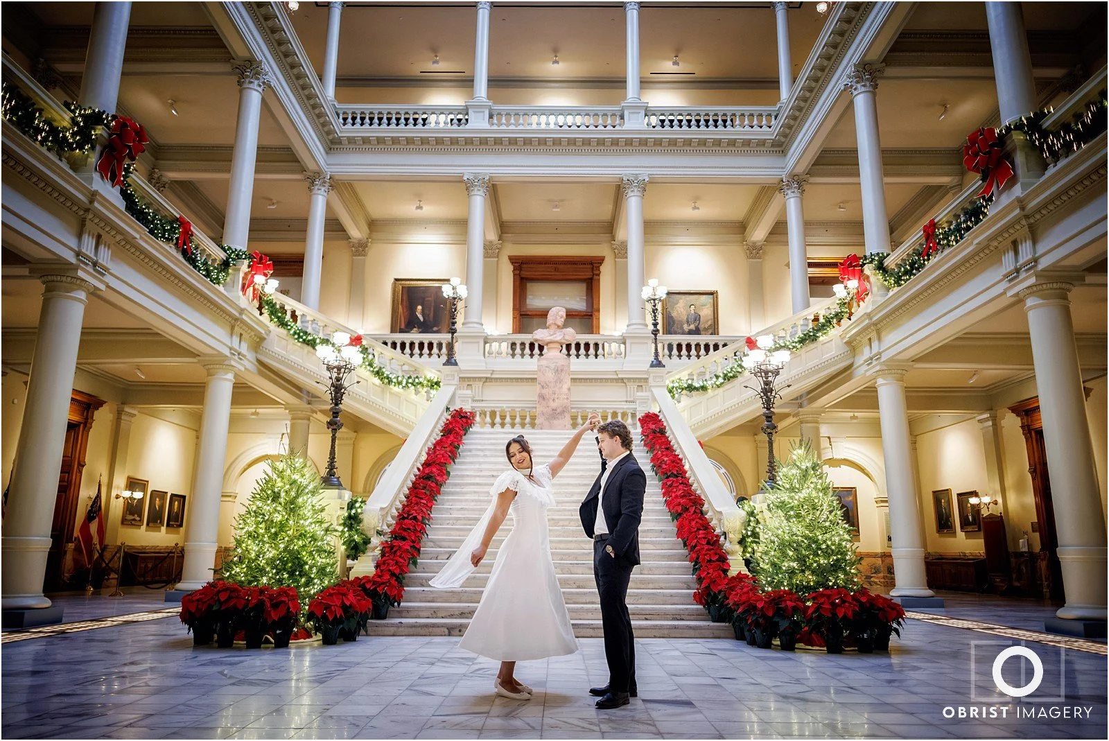Isabelle + Noah / Georgia State Capitol Building &amp; Atlanta Skyline Engagement Portraits