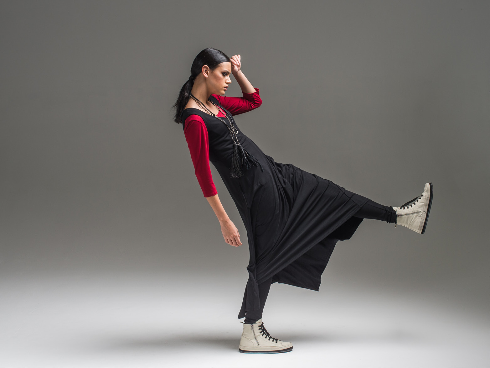 Yvette 3/4 top, Lanky legs + Lark dress