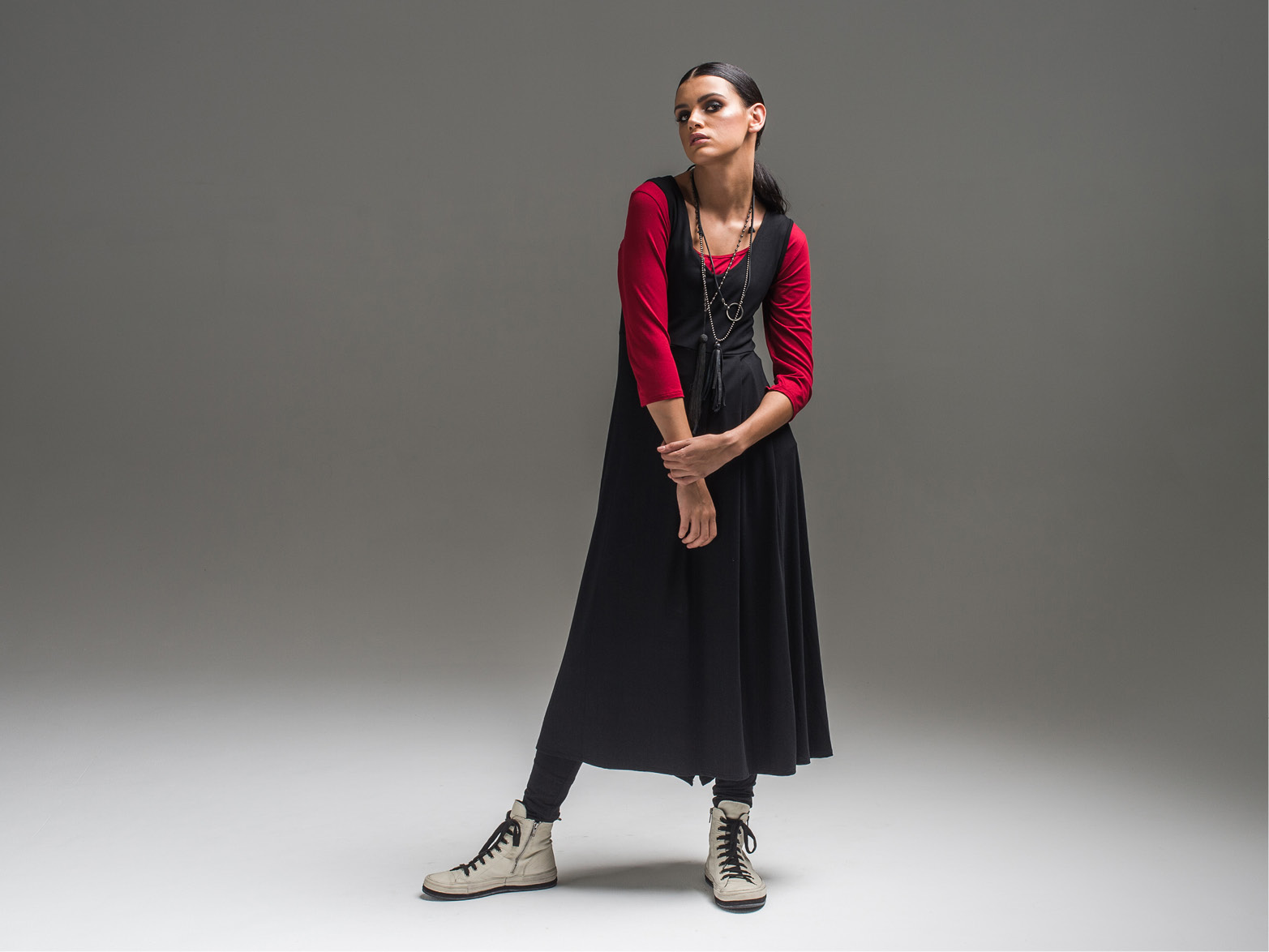 Yvette 3/4 top, Lanky legs + Lark dress