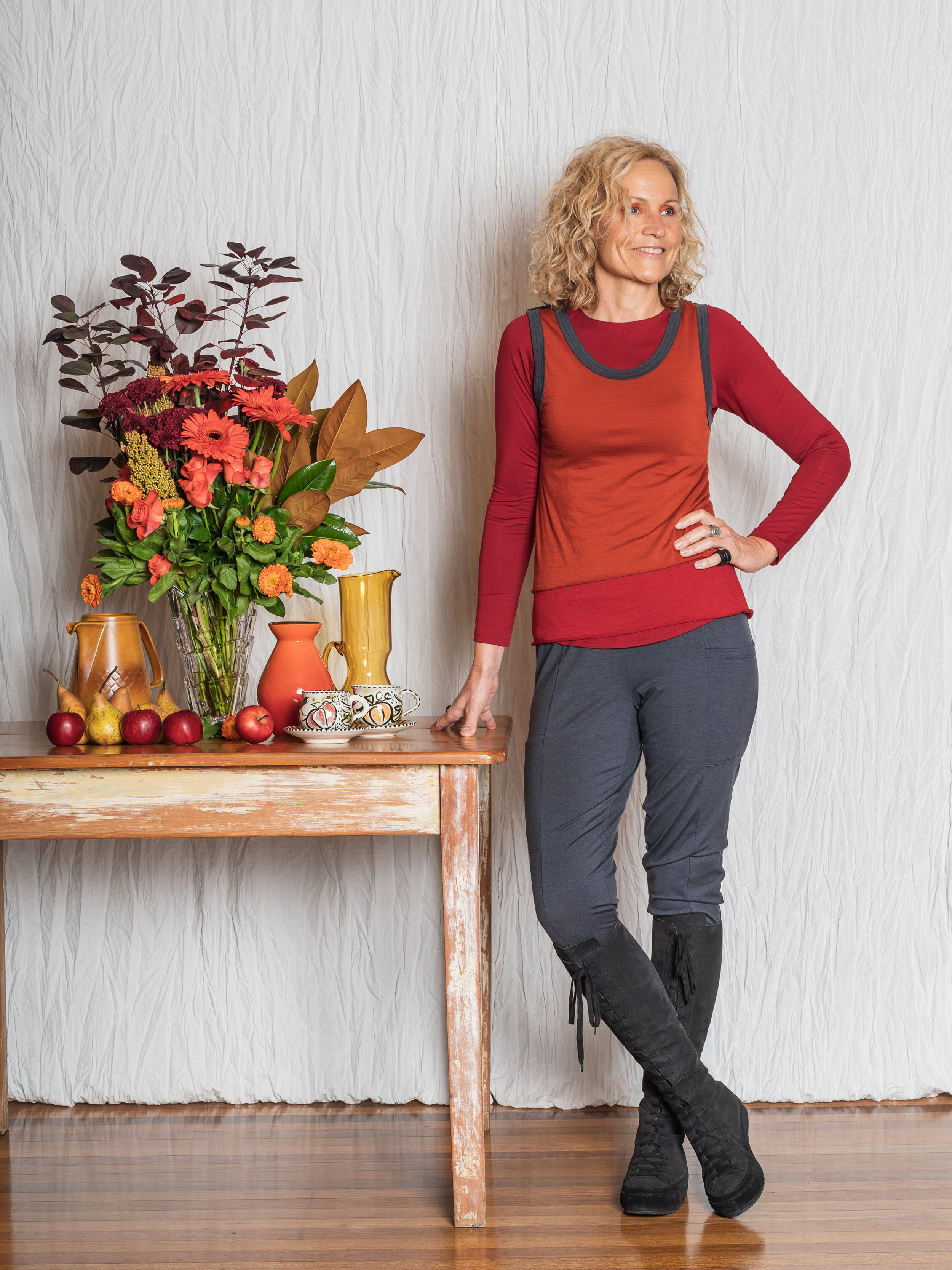 Multitude top + Oracle vest + wool Nellie pant