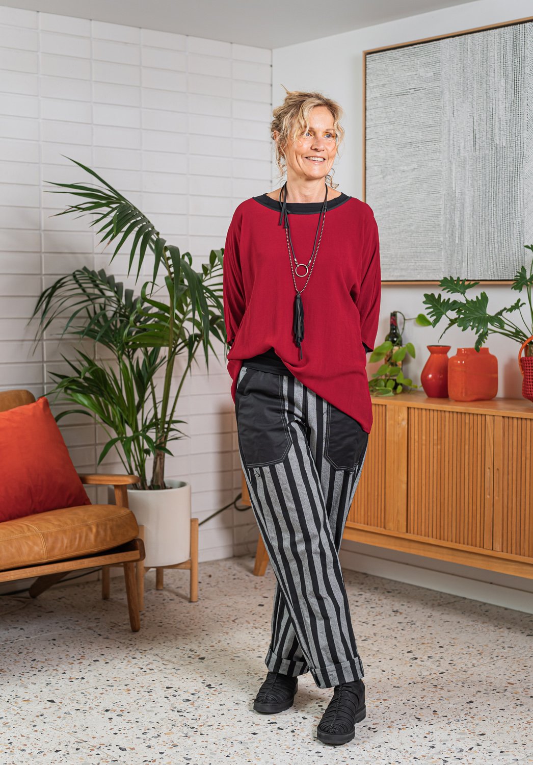 Archive long top over Multitude top & Sigrid pants